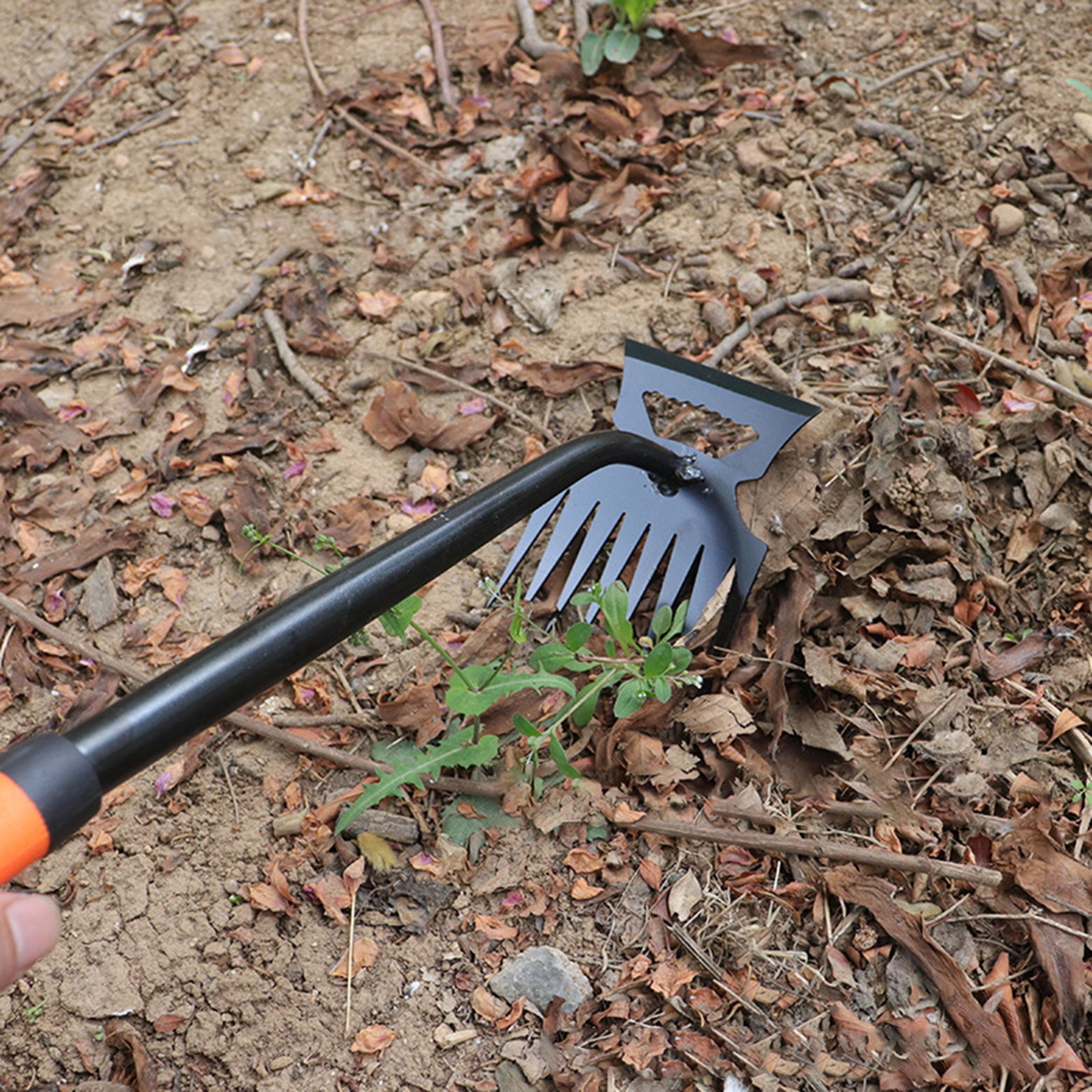 2in1 Garden Hoe And Rake  Stainless Steel DualHead Weeding And Cultivating Tool 2