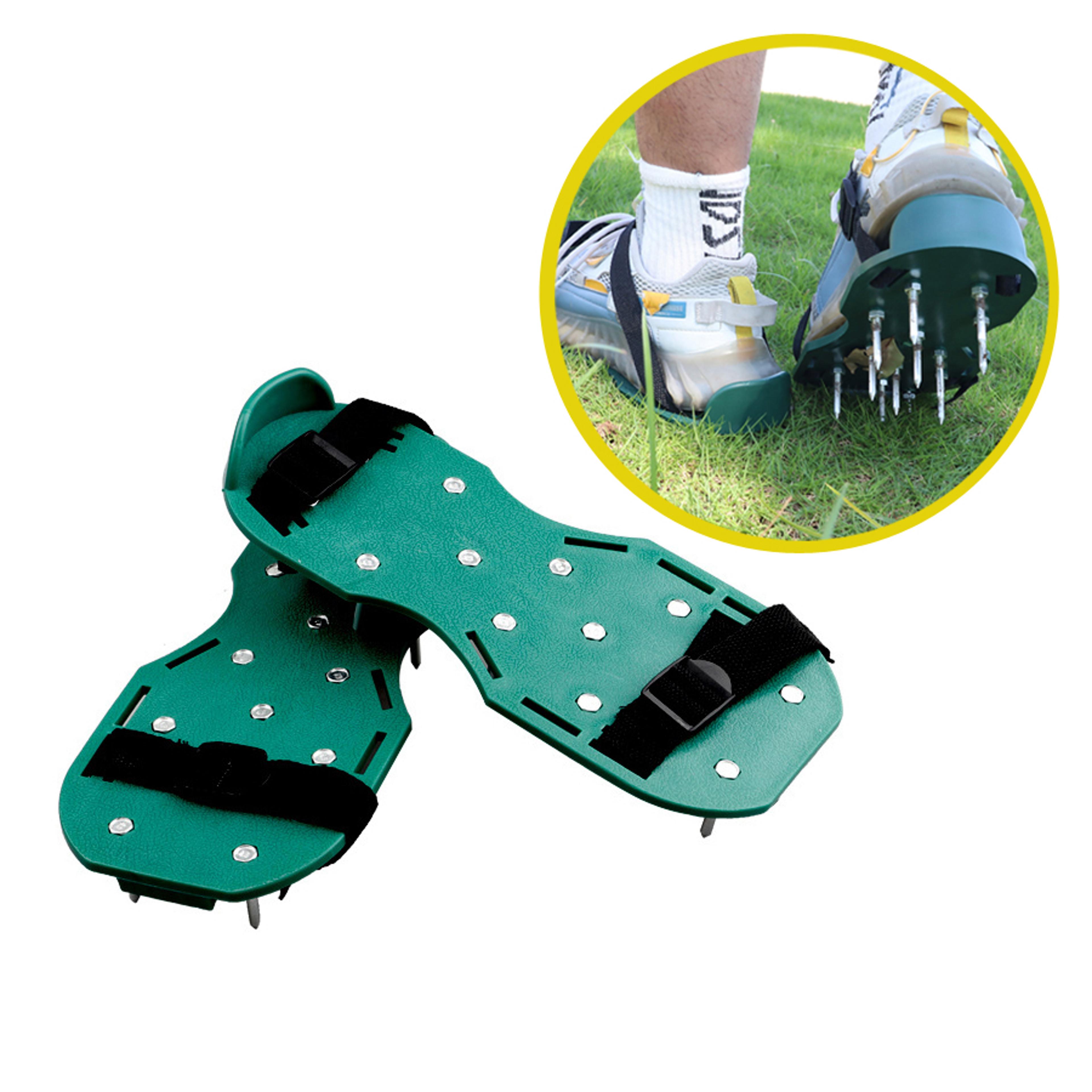 lawn aerator shoes with spikes – manual soil loosening sandals for garden care