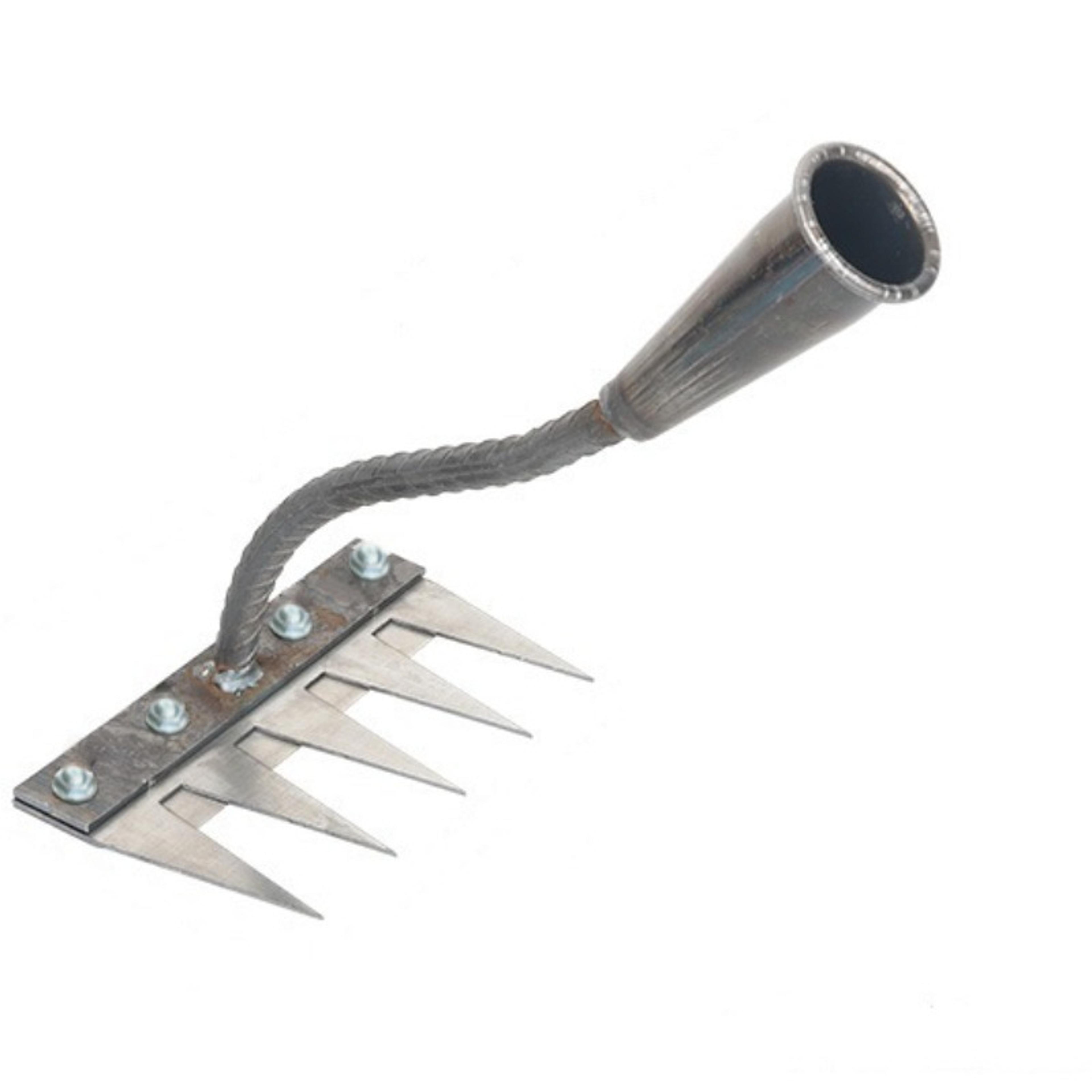garden weeding rake – carbon steel hand hoe with 5 to 8 teeth for soil loosening