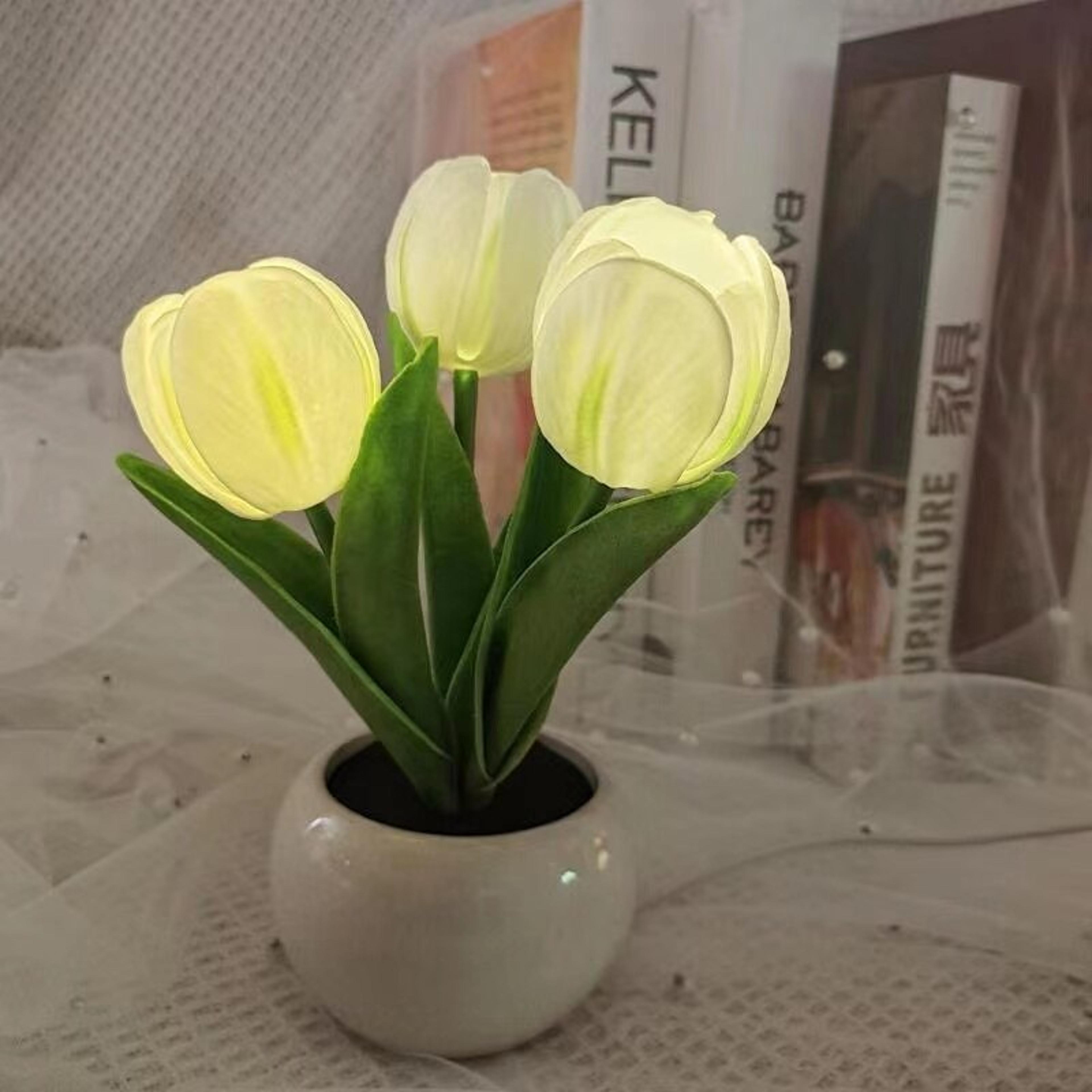 LED Tulip Table Lamp With Warm Light For Romantic Bedroom Decor 3