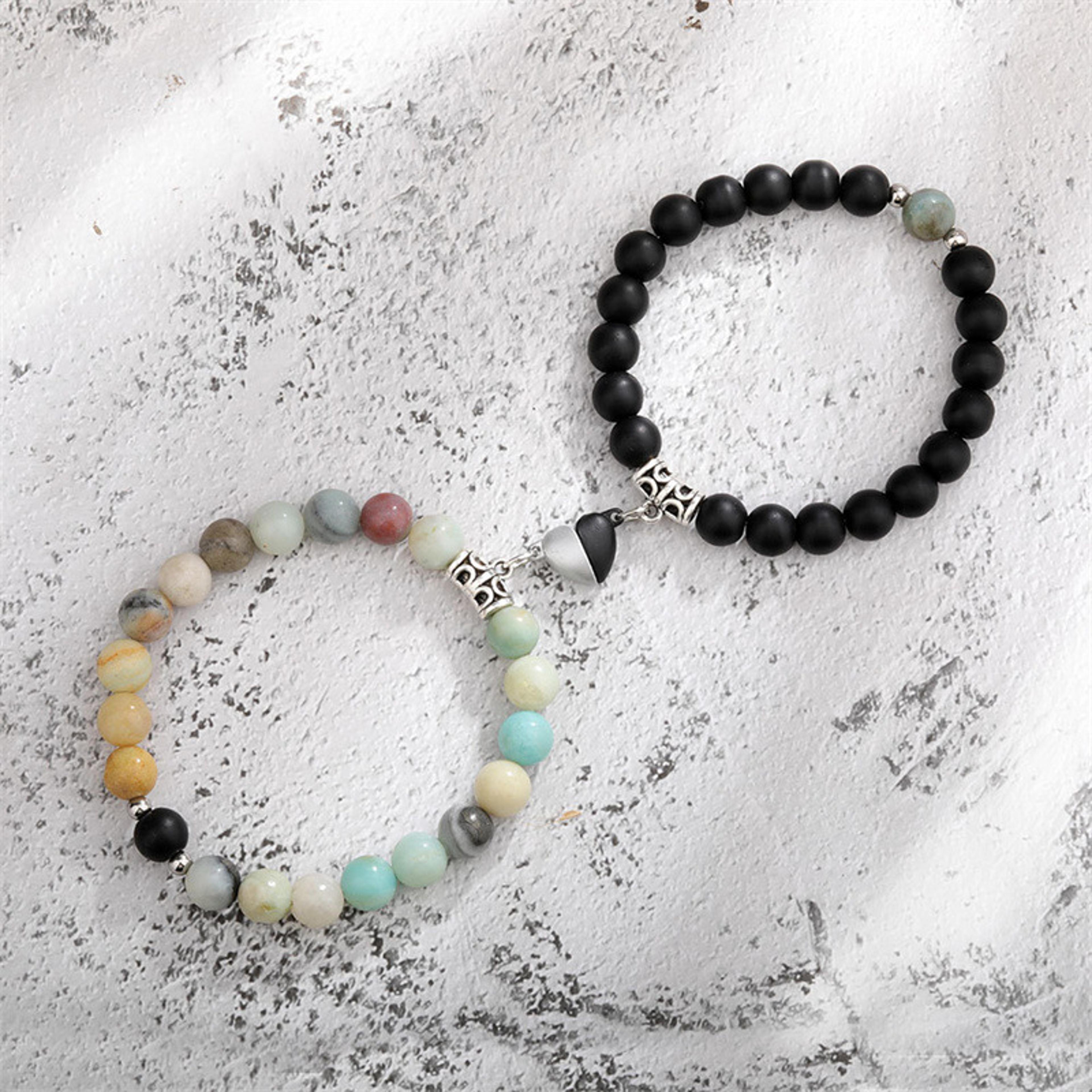 Natural Stone Heart Magnet Couple Bracelets For Lovers And Friends 17