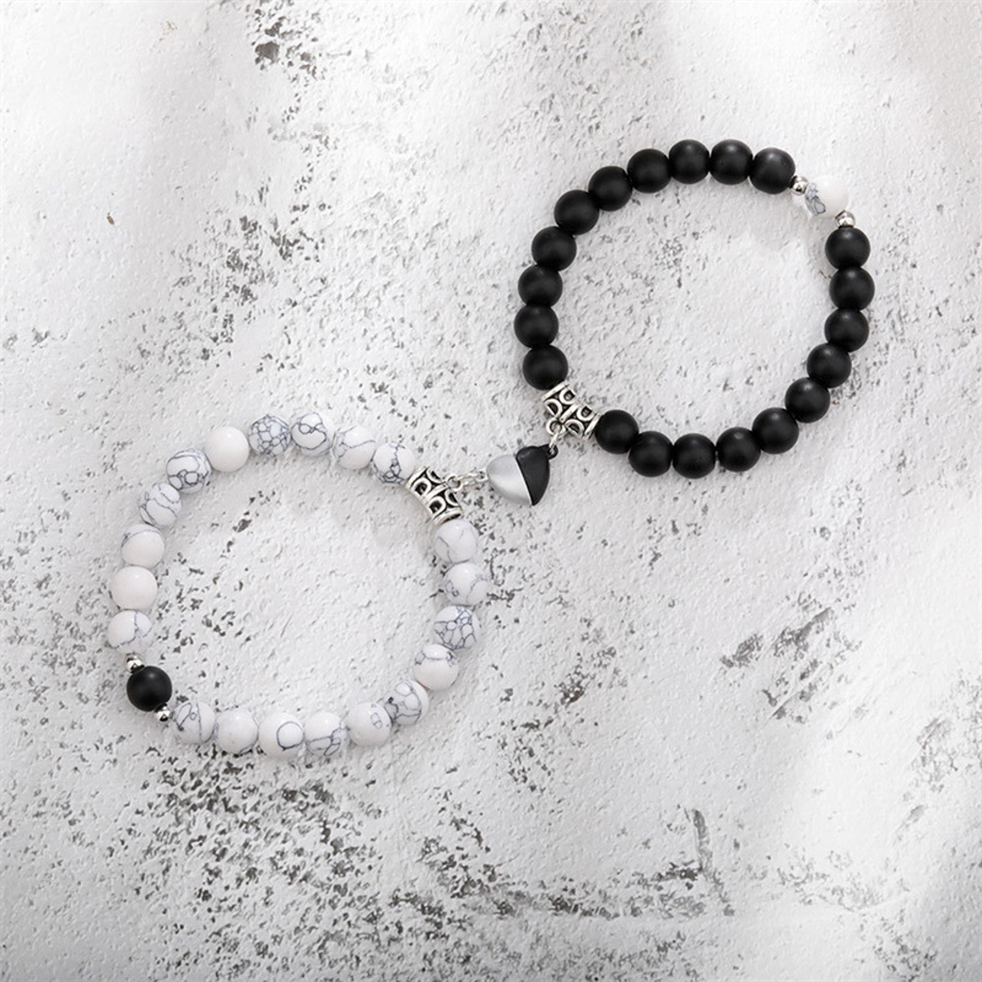 Natural Stone Heart Magnet Couple Bracelets For Lovers And Friends 18