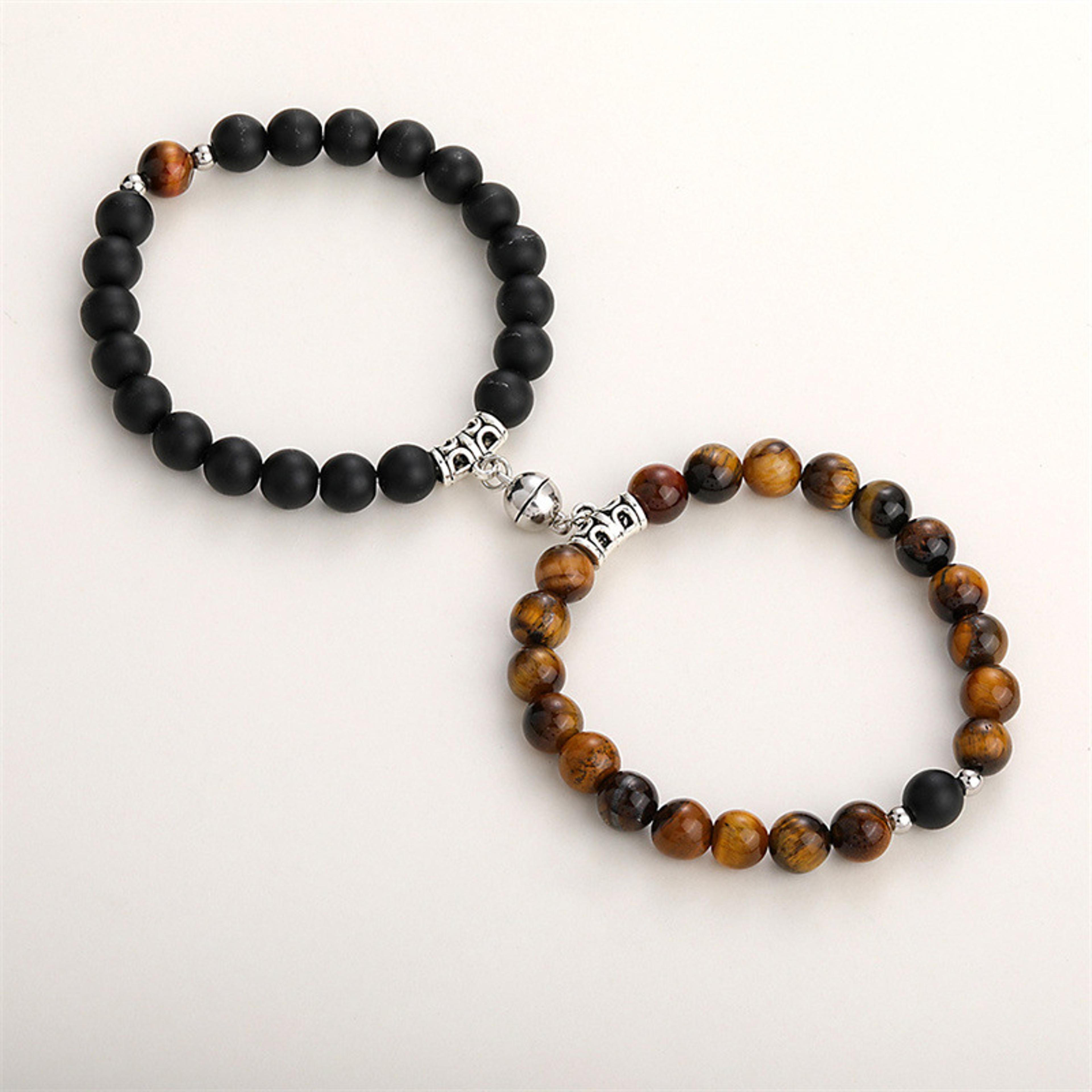 Natural Stone Heart Magnet Couple Bracelets For Lovers And Friends 19