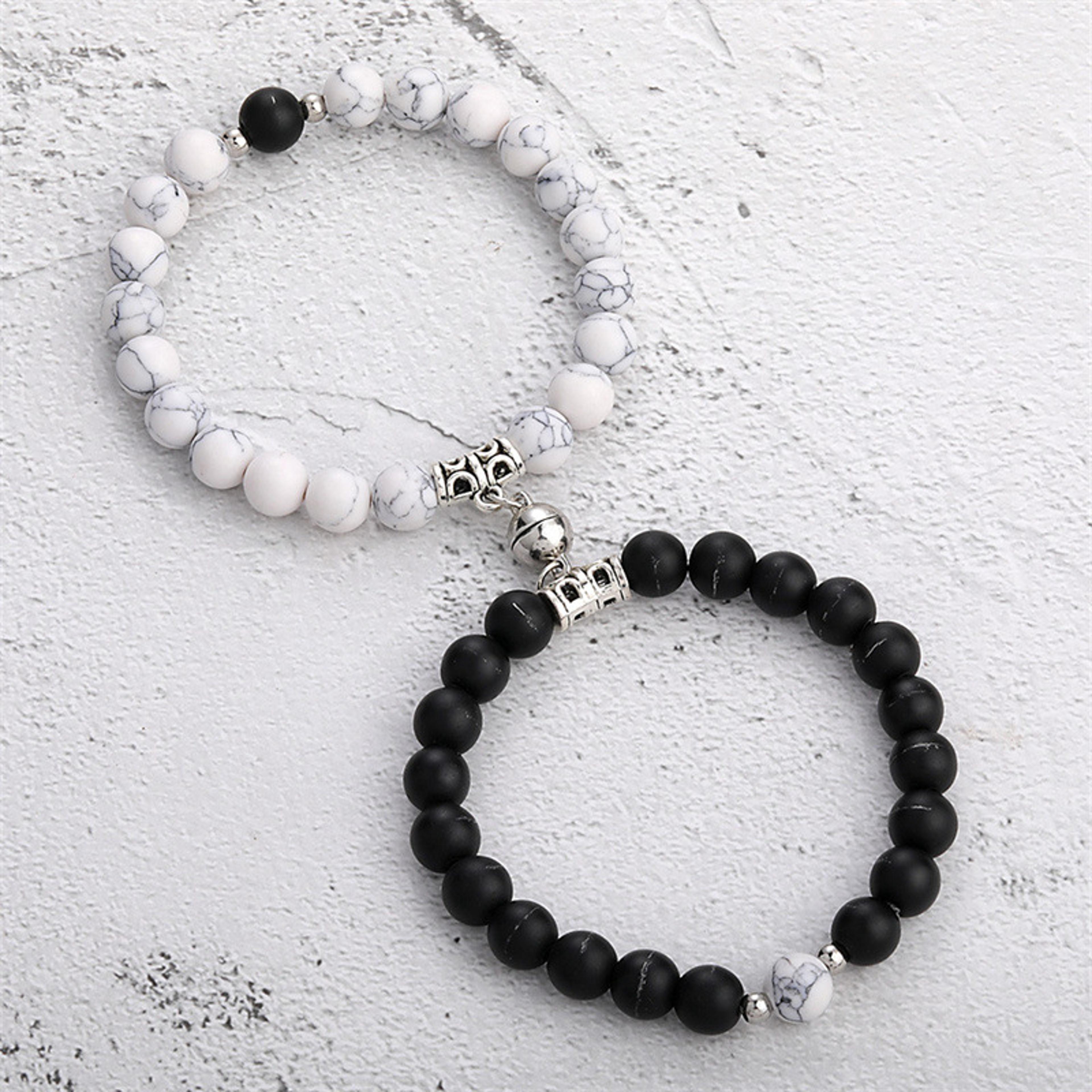 Natural Stone Heart Magnet Couple Bracelets For Lovers And Friends 21