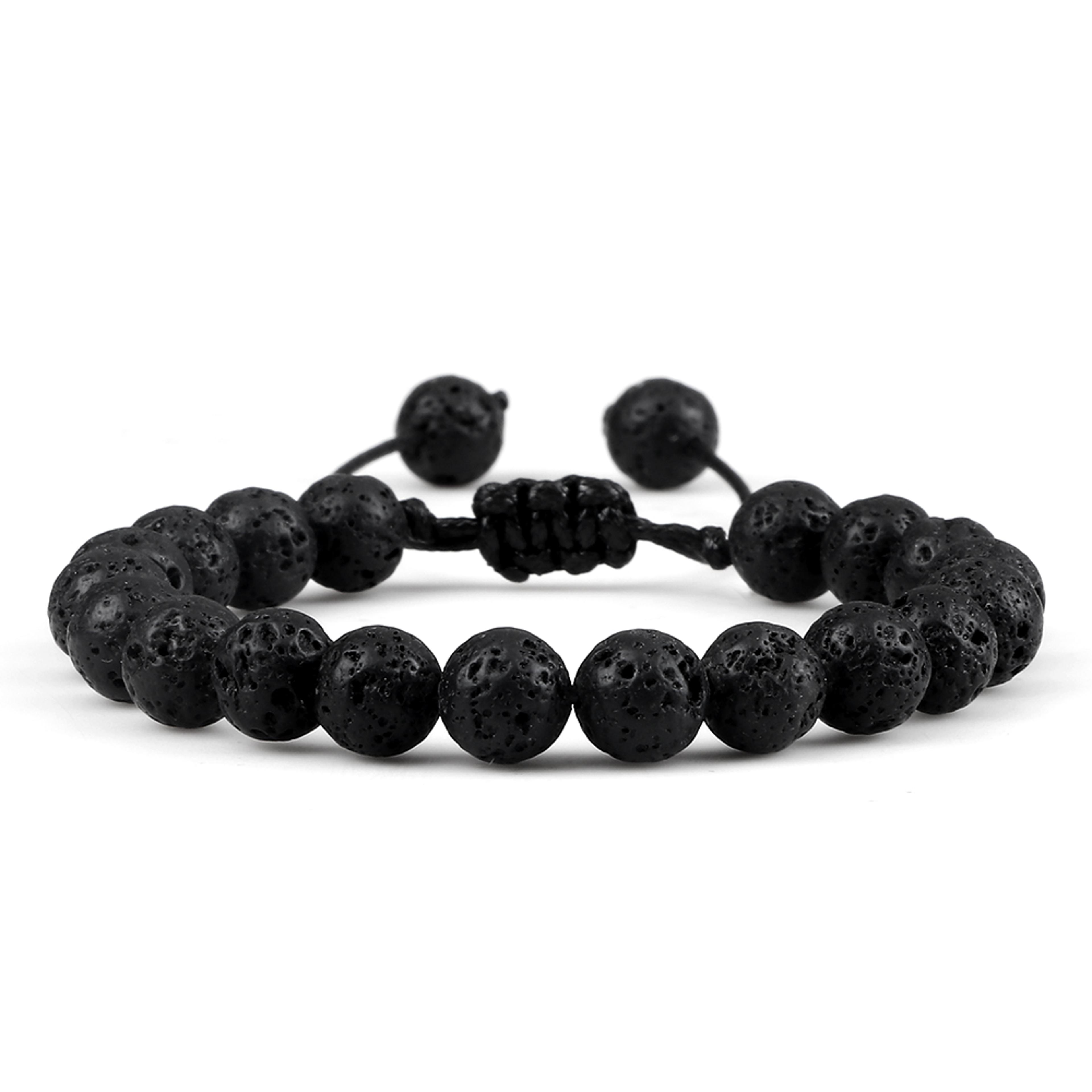 Adjustable Couples Bracelets With 8mm Beads And Braided Macrame Design 12