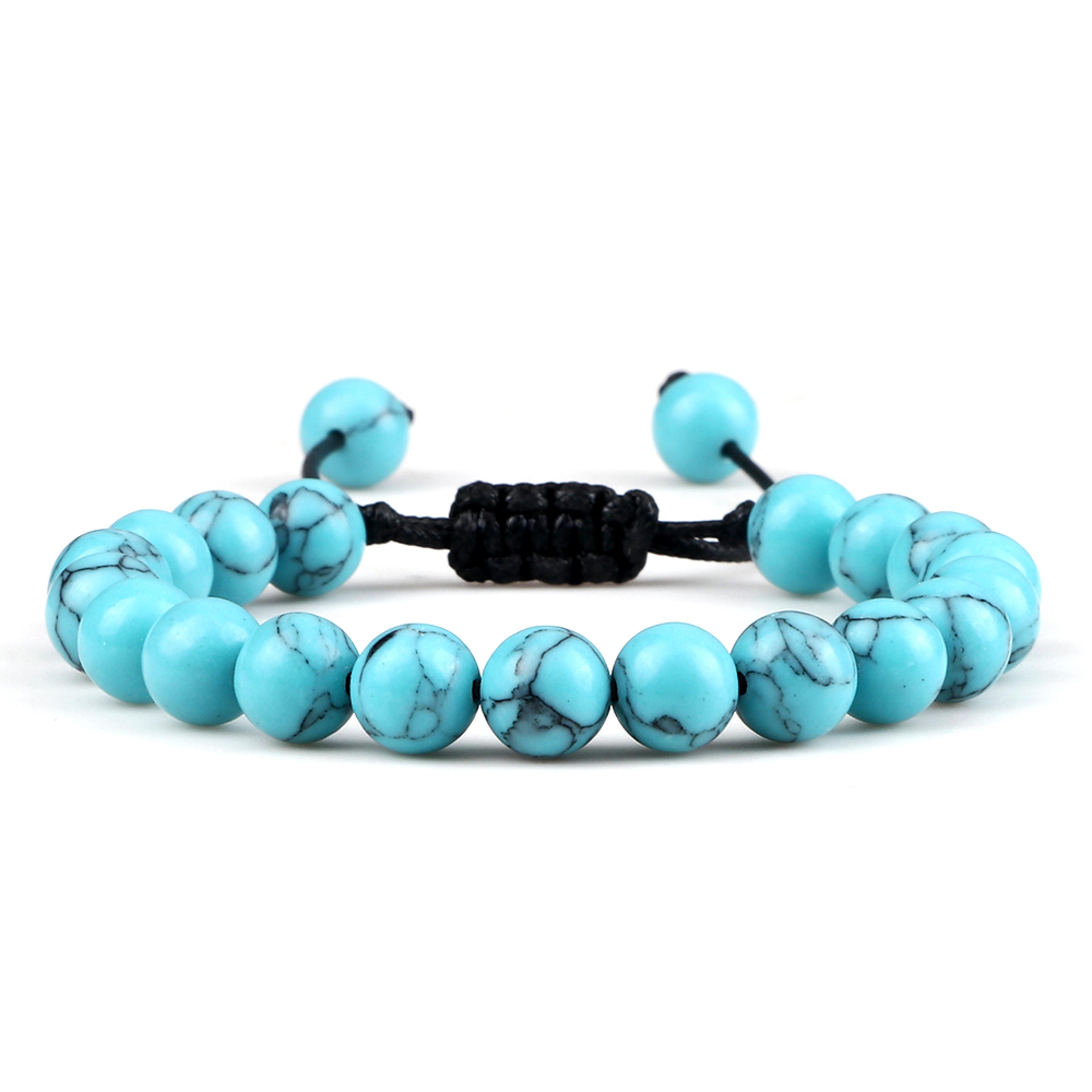Adjustable Couples Bracelets With 8mm Beads And Braided Macrame Design 31