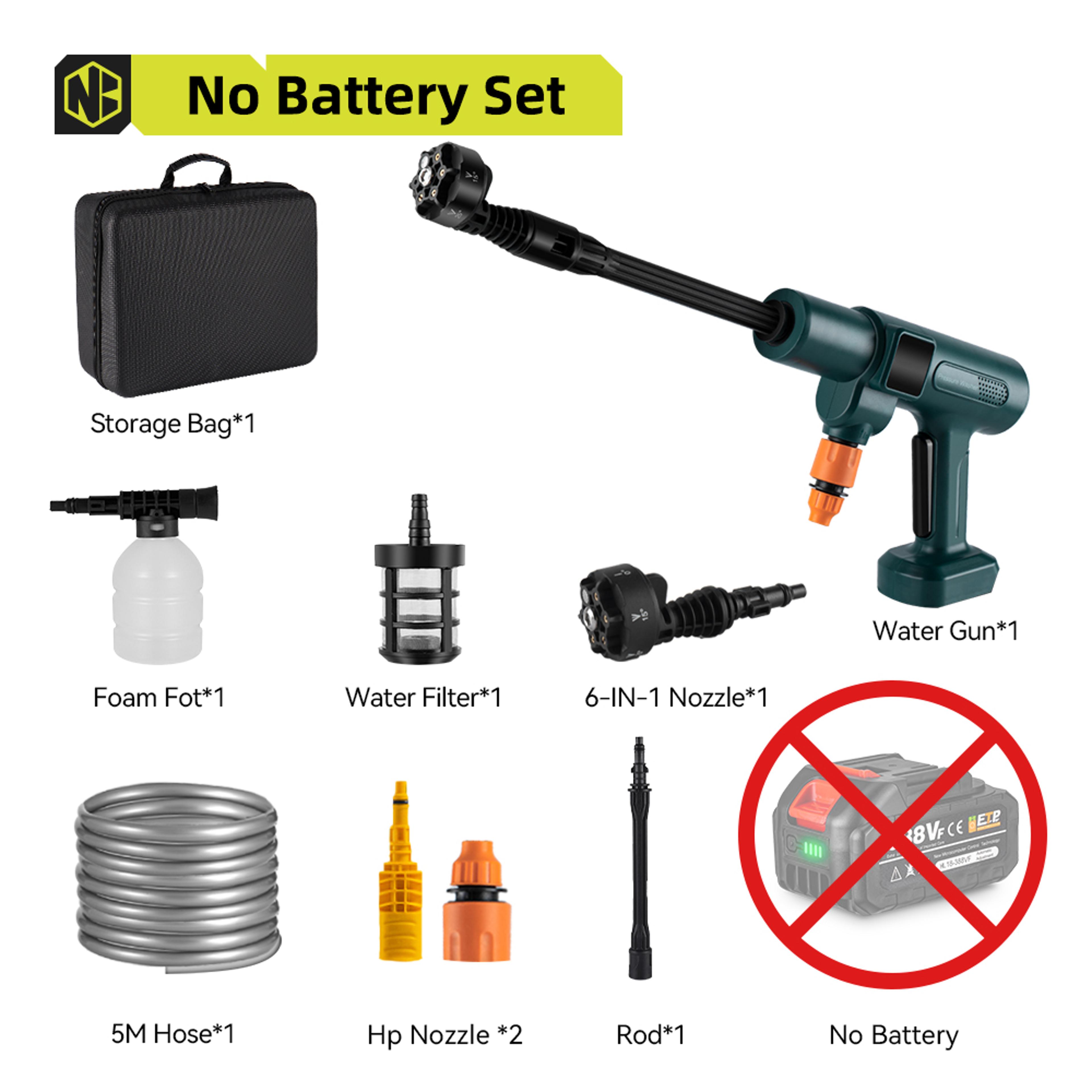 Cordless Pressure Washer Gun With Brushless Motor And 6in1 Adjustable Nozzle 6