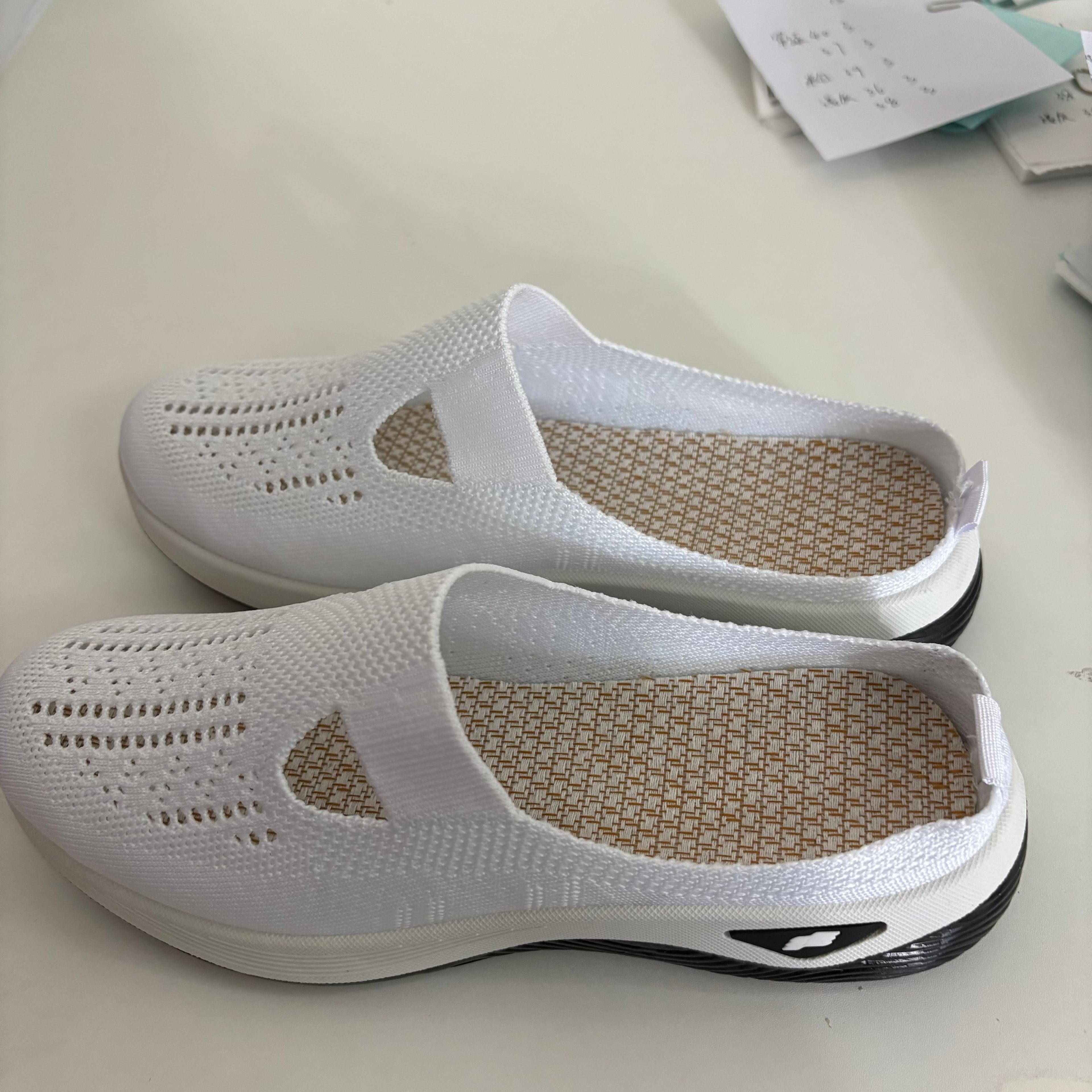 Womens Canvas Summer Slippers With Flat Heels And PullOn Design 3