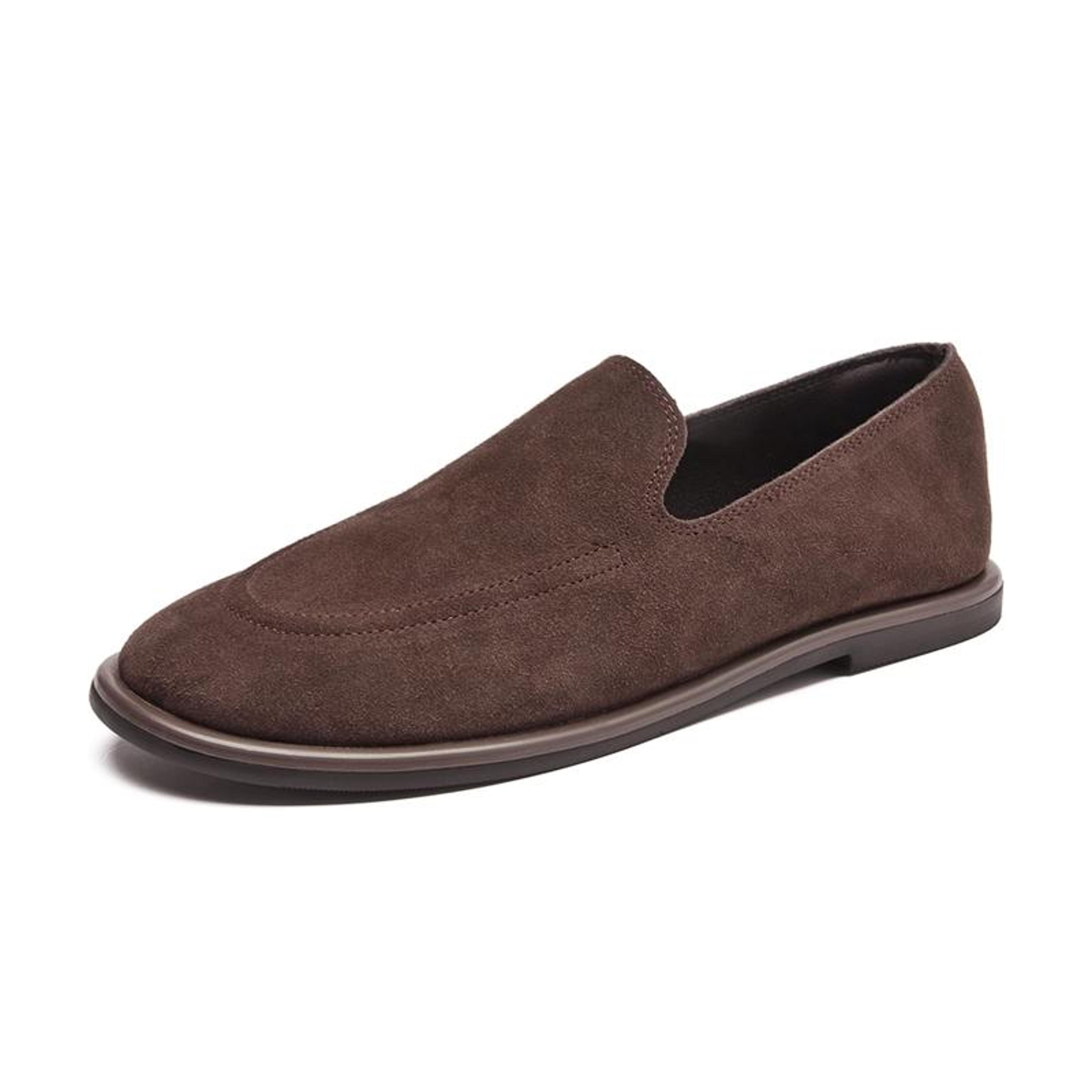 Womens Genuine Leather Round Toe SlipOn Ballet Flats With Rubber Sole 6