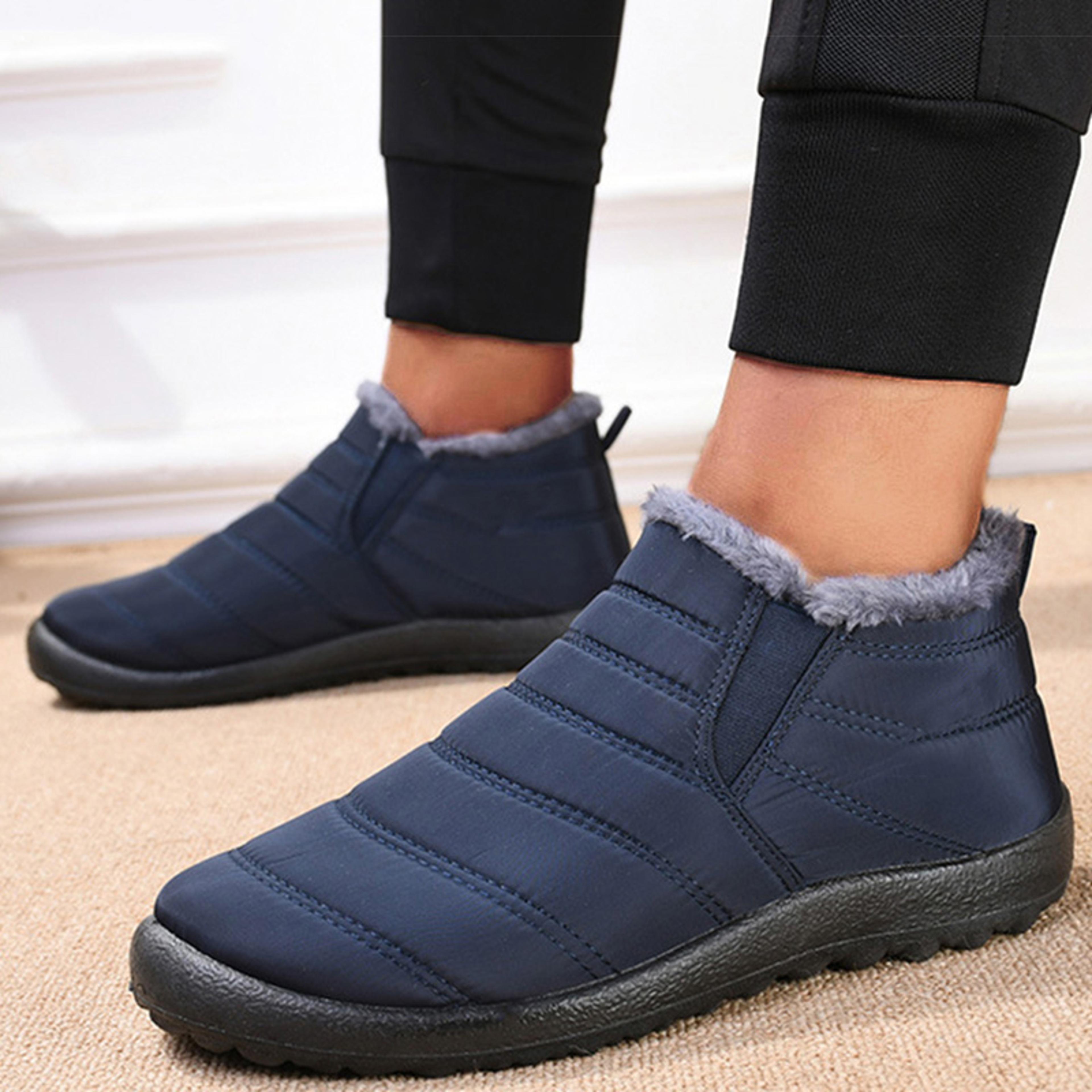 Mens Waterproof Winter Snow Boots With Plush Lining And SlipOn Design 3