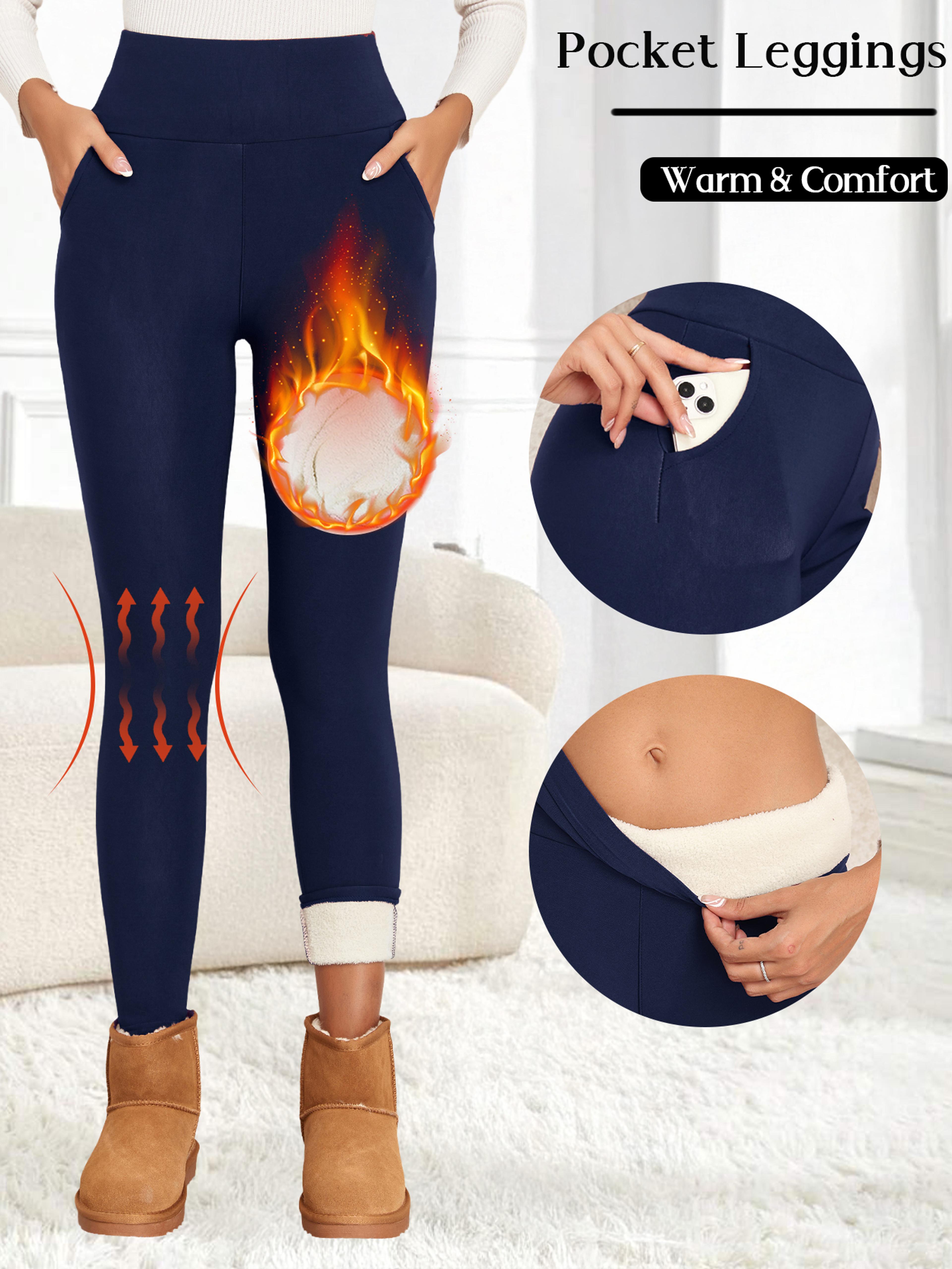 Womens HighWaisted FleeceLined Flared Leggings For Winter 13