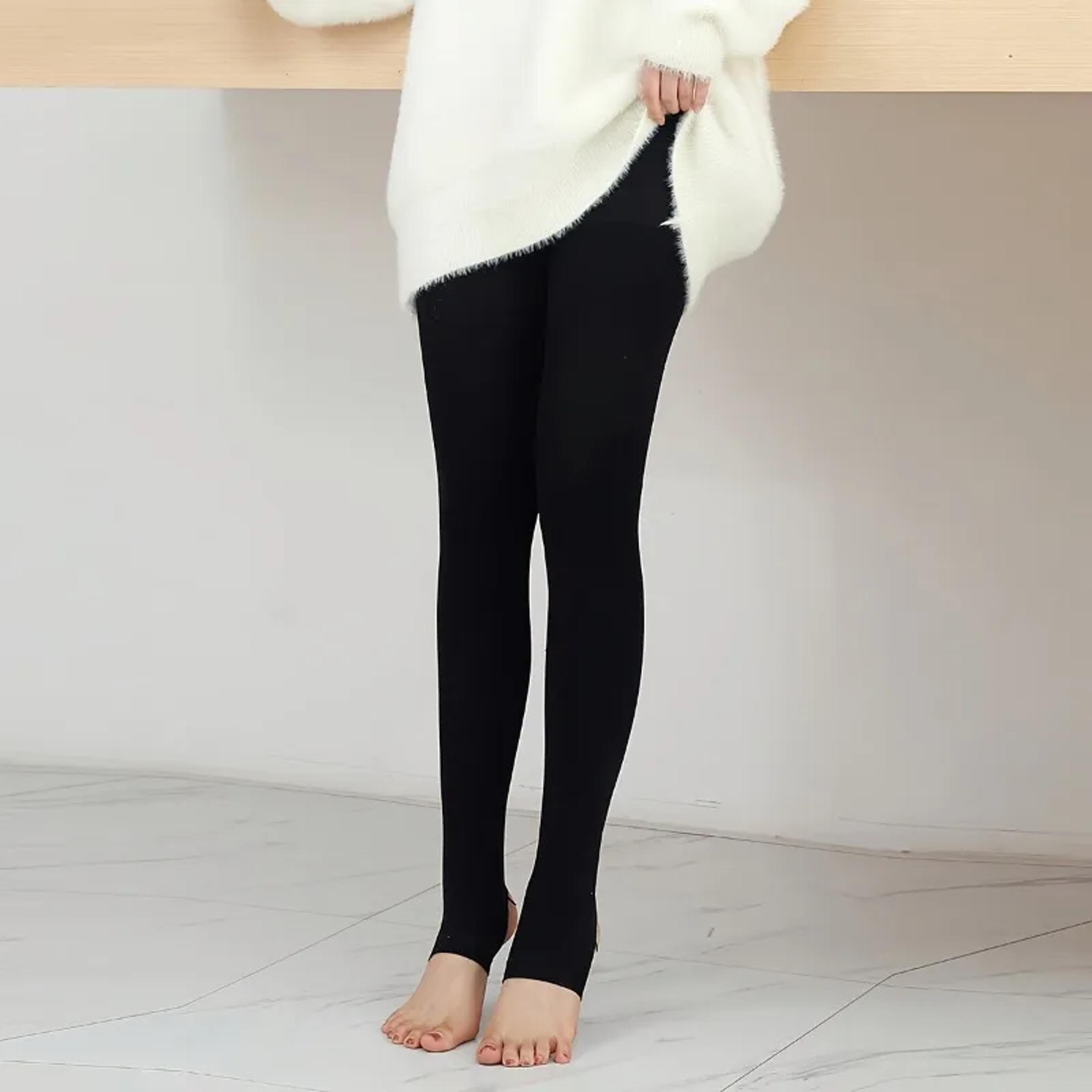 Winter Fleece Lined Leggings For Women Thickened Warm AnkleLength Tights 3