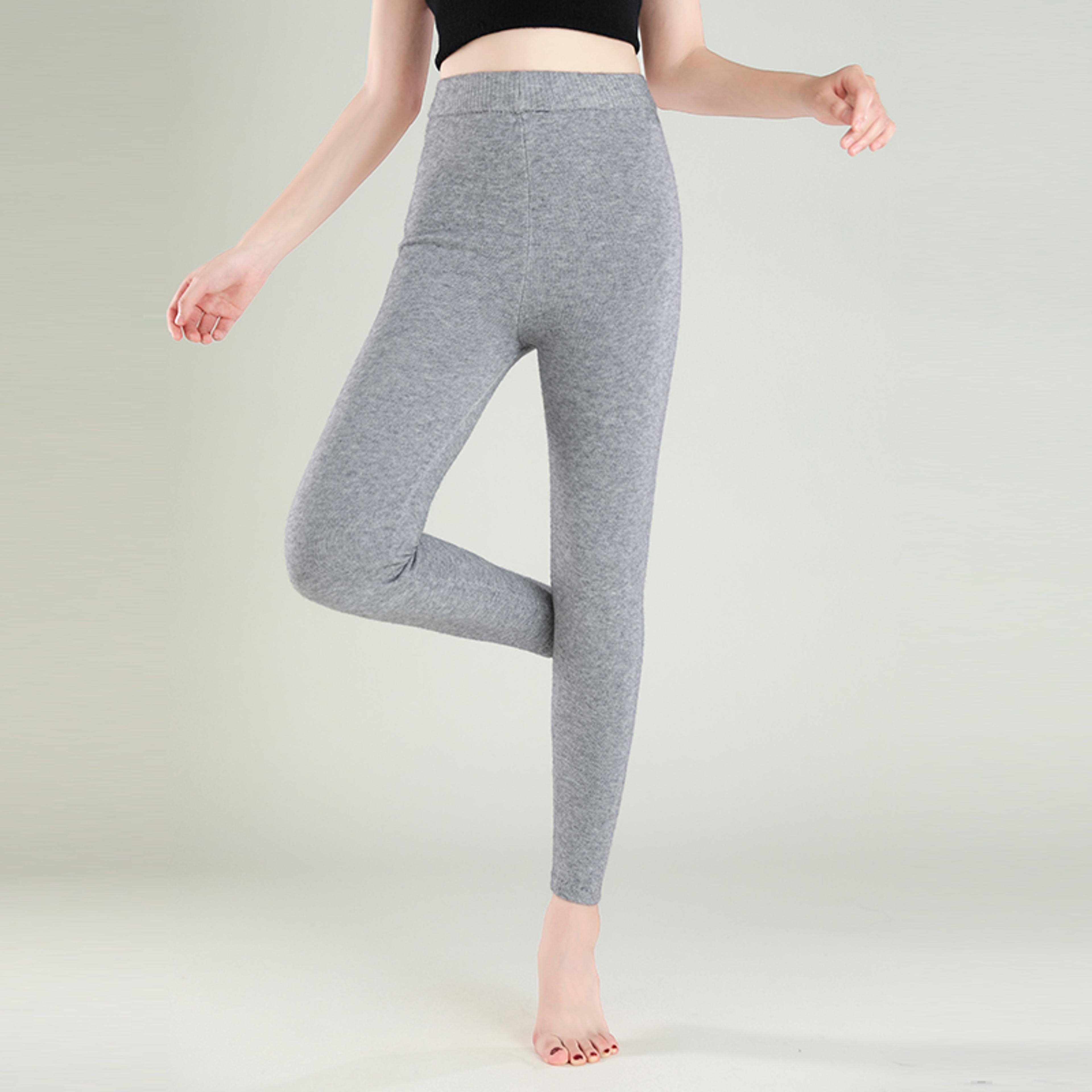 Womens Wool Leggings Slim Fit Seamless AnkleLength Winter Pants 3