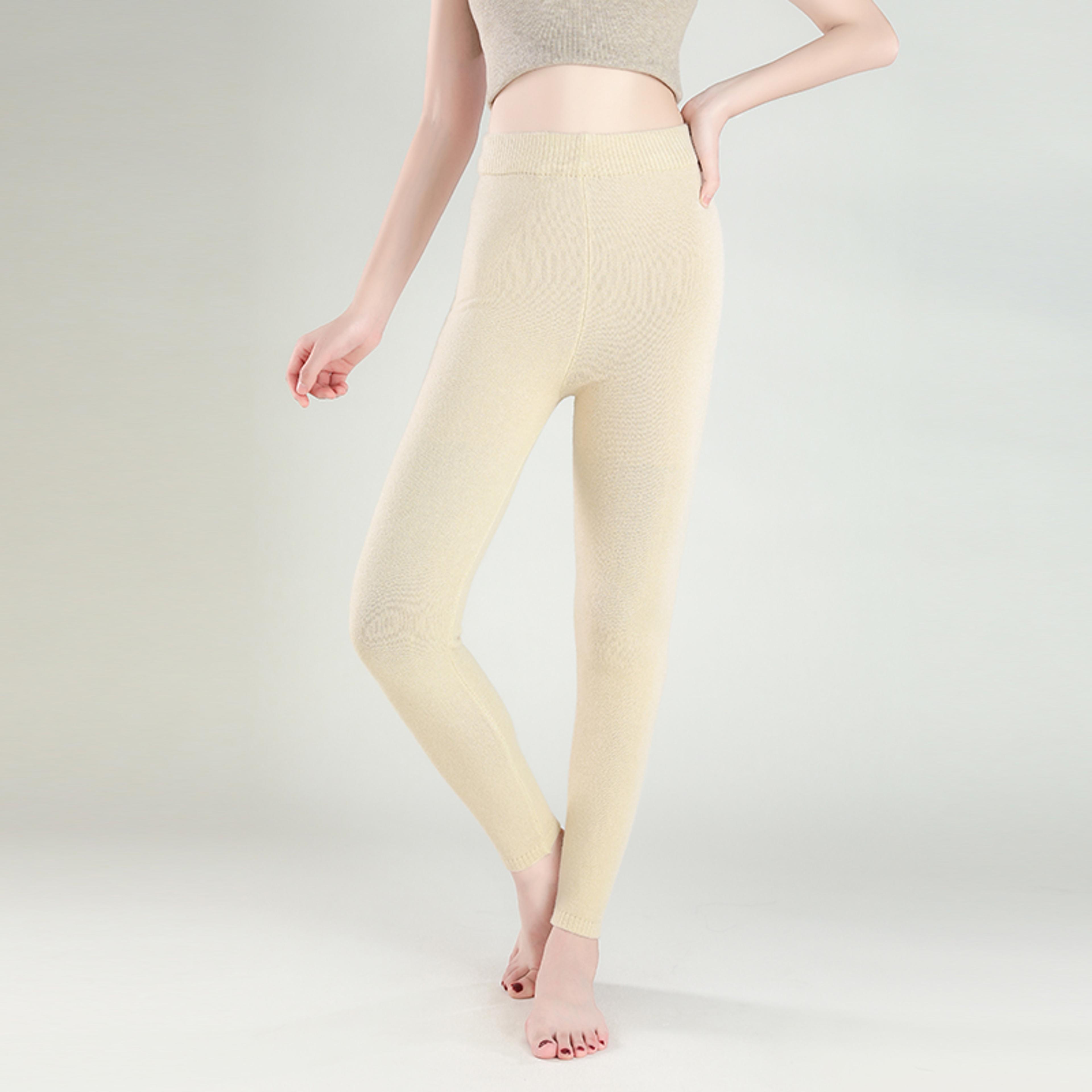 Womens Wool Leggings Slim Fit Seamless AnkleLength Winter Pants 2