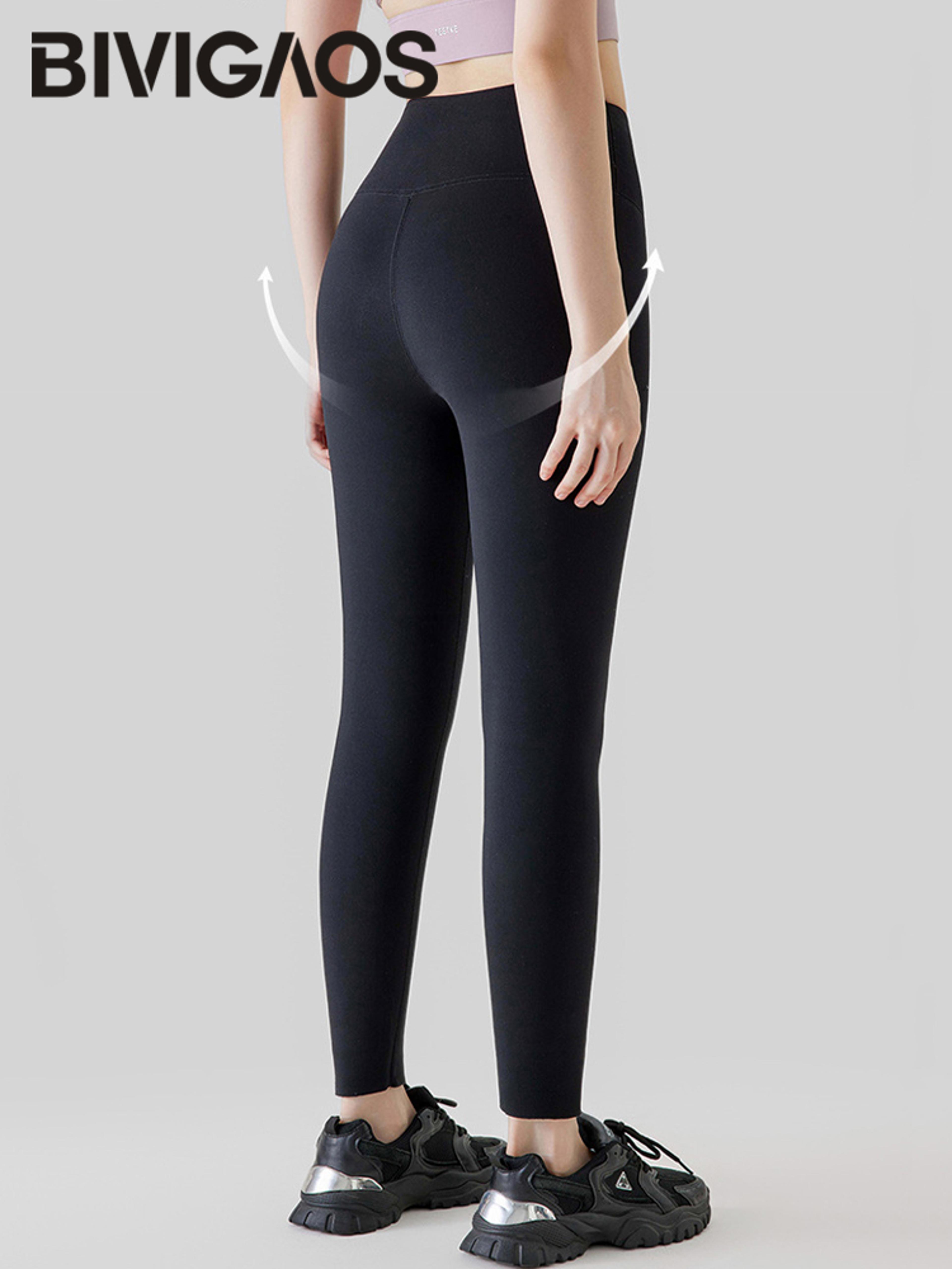 Womens HighWaisted FleeceLined Leggings With Seamless Stretch Fit 2