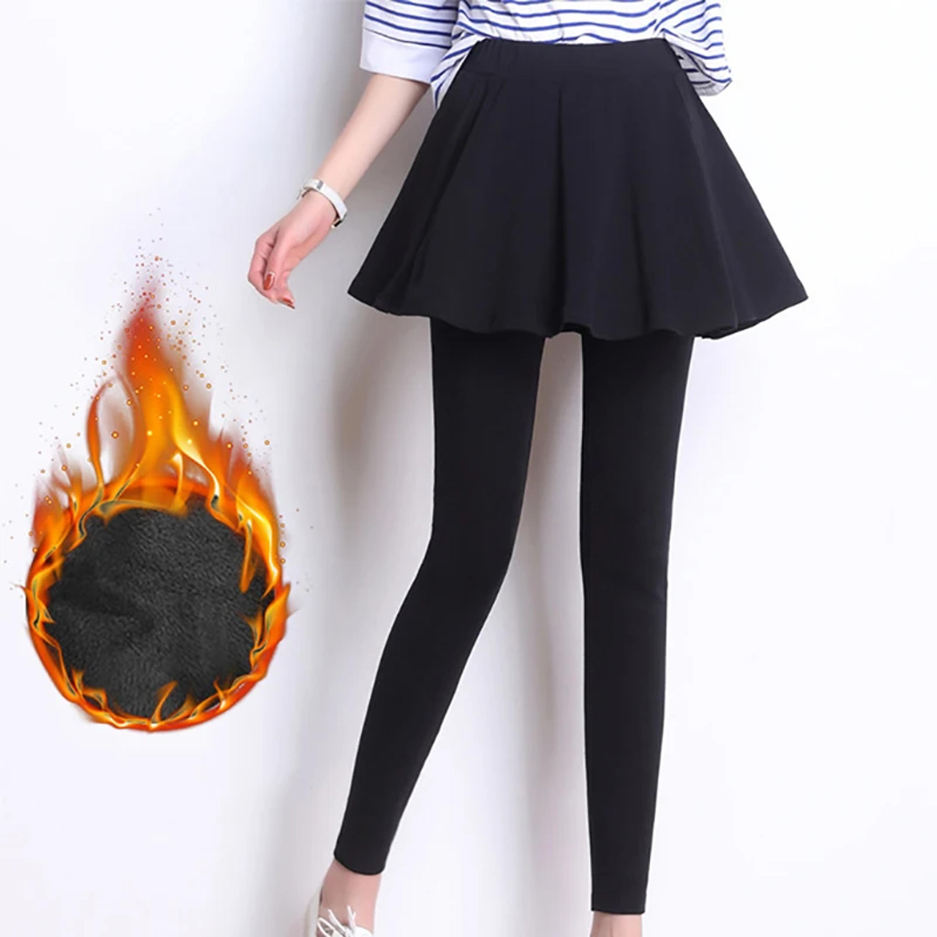 Womens Plush Thermal Leggings Mid Waist Ankle Length Winter Pants 5