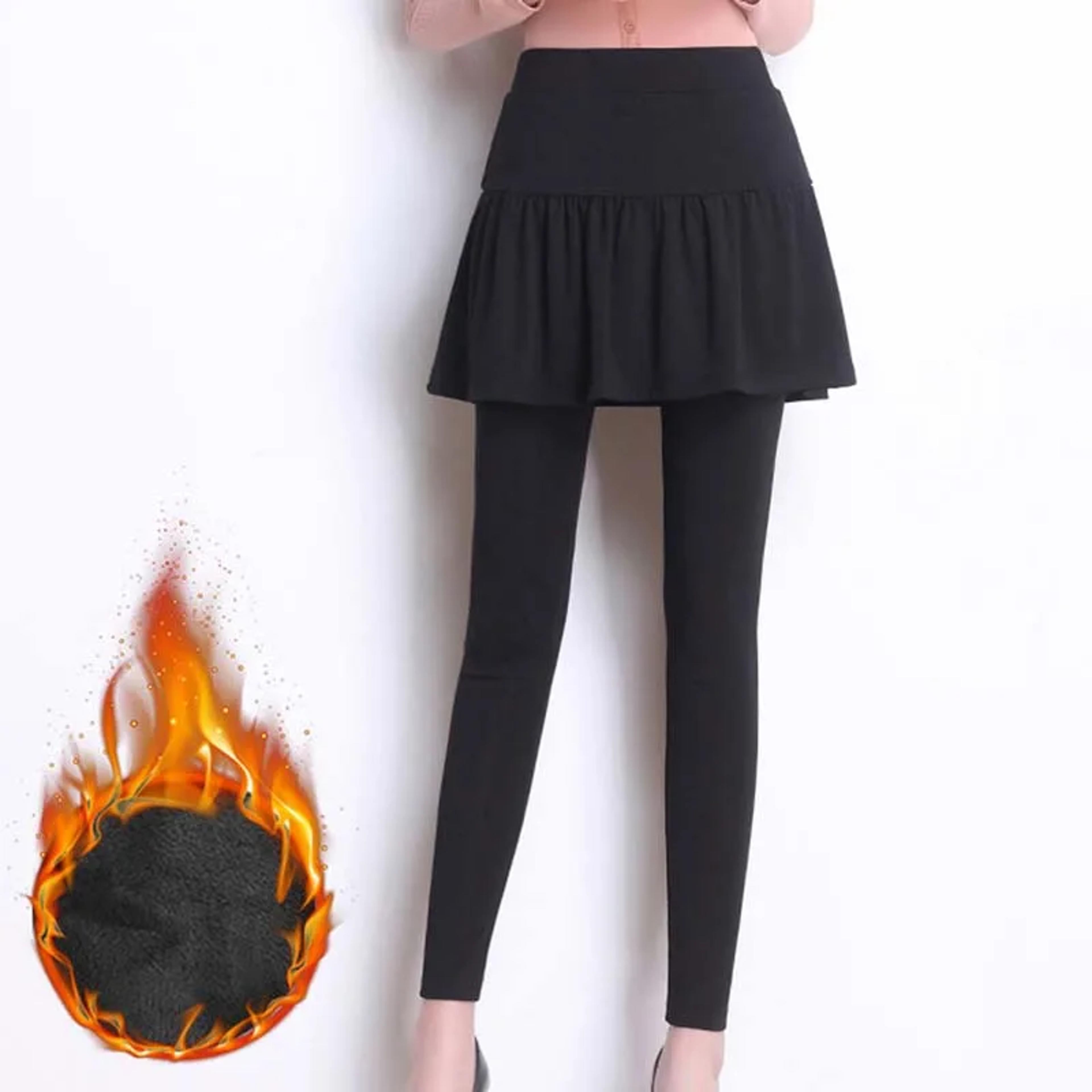 Womens Plush Thermal Leggings Mid Waist Ankle Length Winter Pants 12