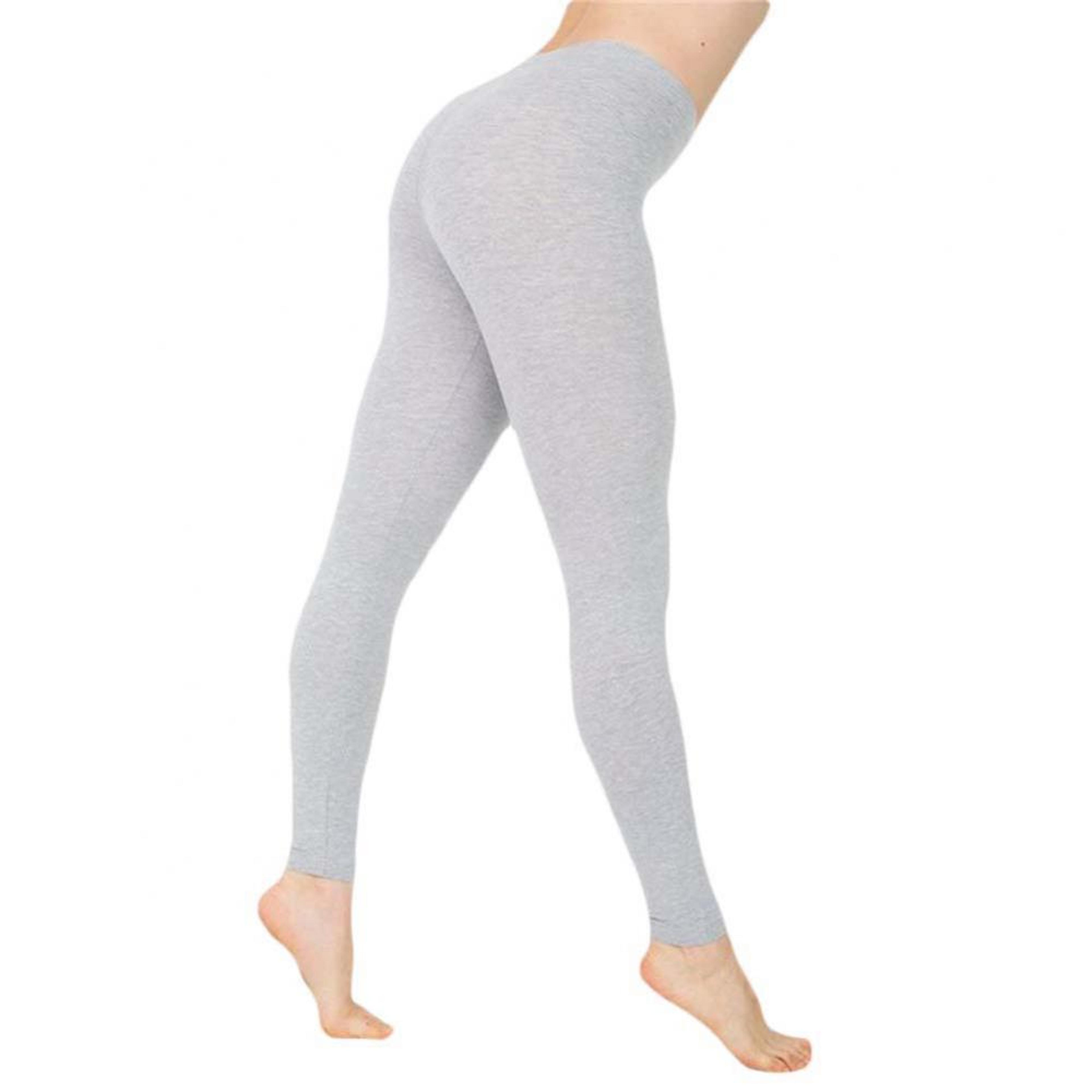 Womens Stretchy MidWaist Leggings  Solid Color AnkleLength Slim Fit Pants 6