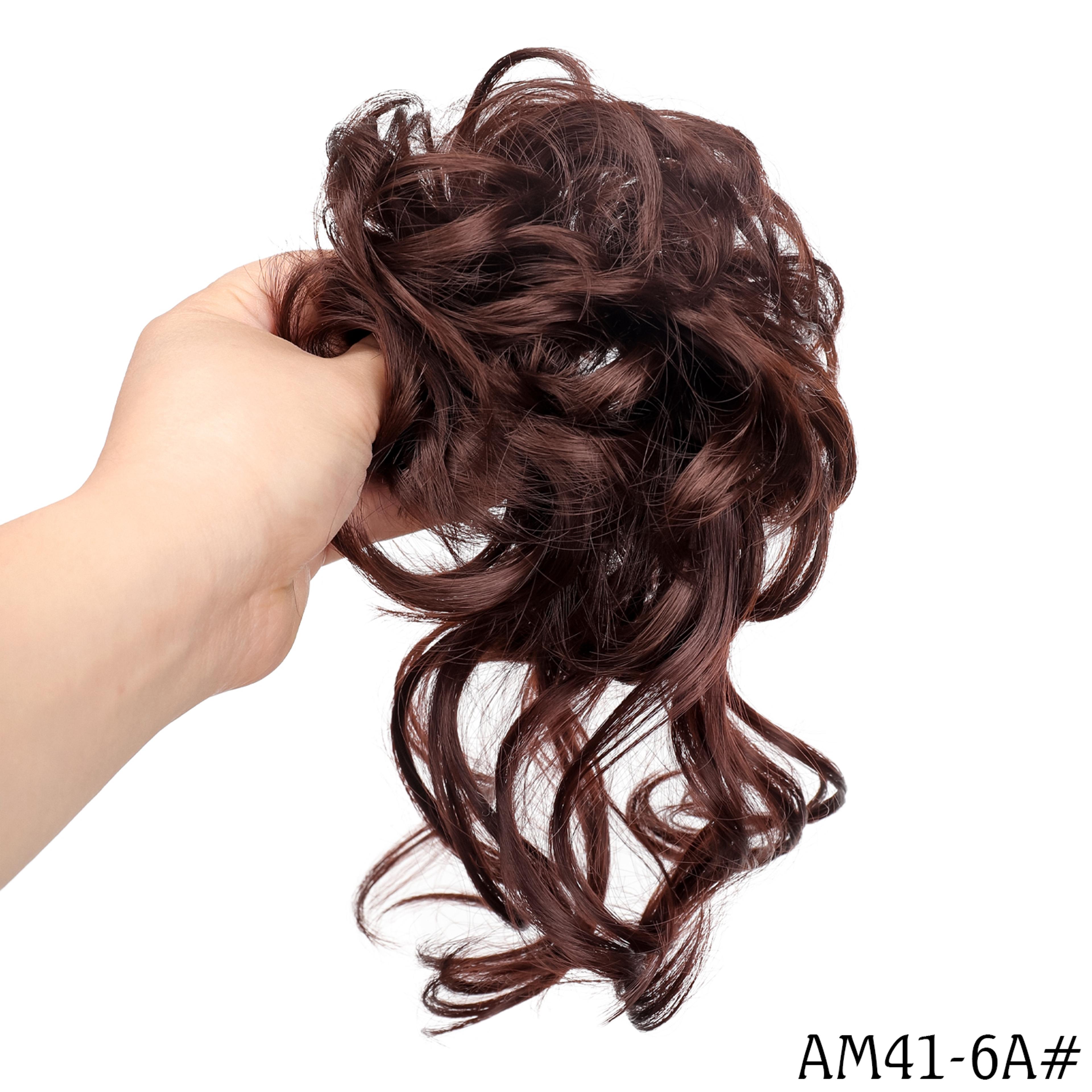 curly messy bun hairpiece synthetic chignon ponytail extension with elastic band