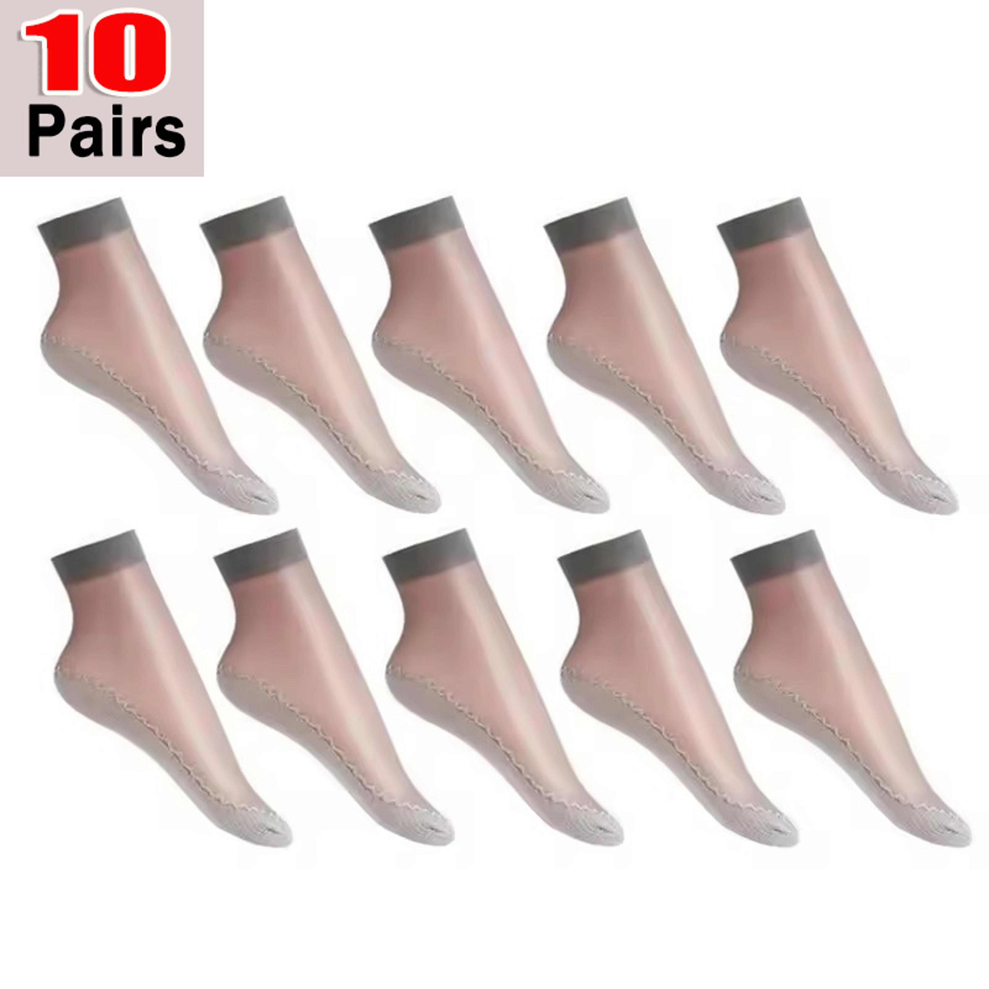 Womens UltraThin Breathable Nylon Ankle Socks With NonSlip Cotton Soles 17
