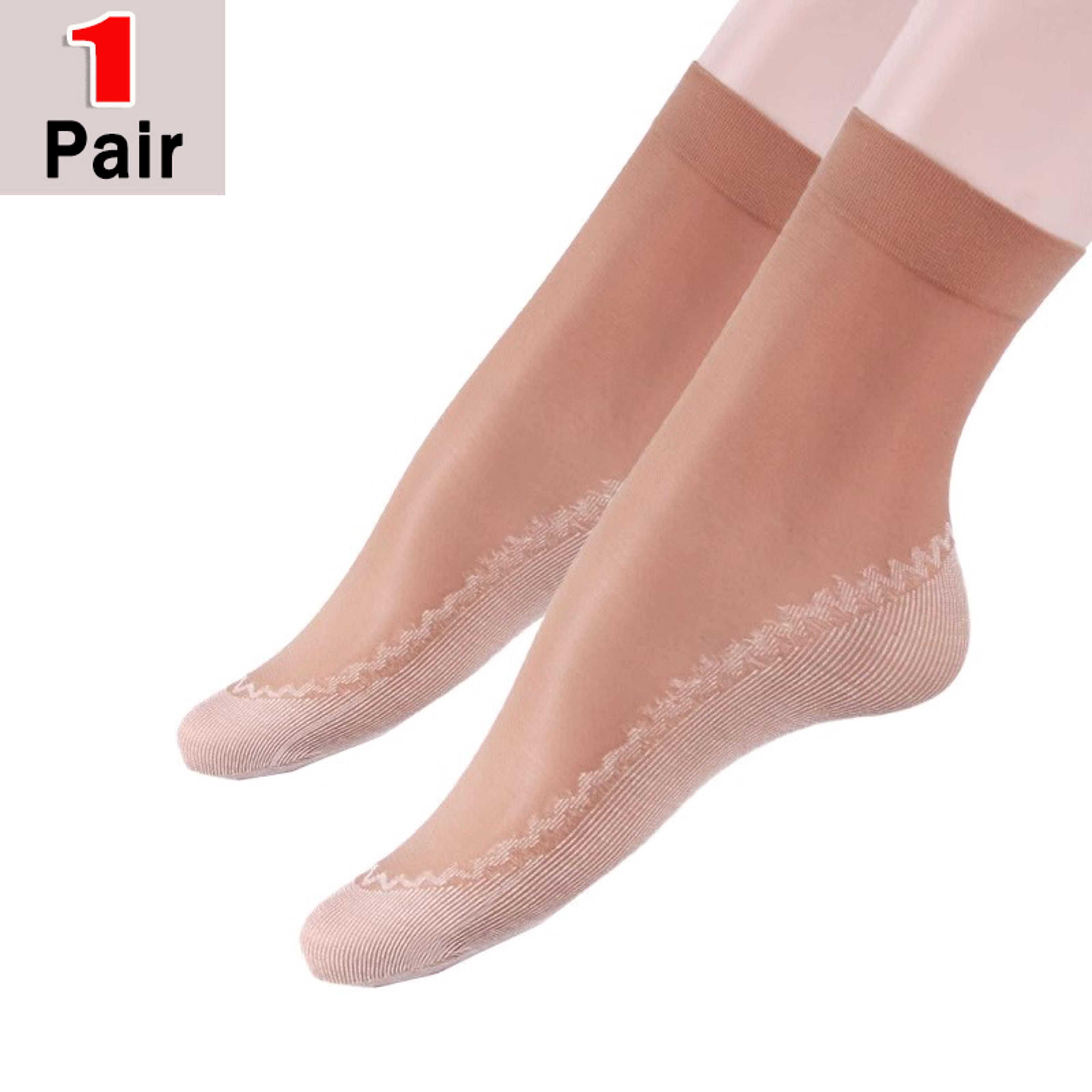 Womens UltraThin Breathable Nylon Ankle Socks With NonSlip Cotton Soles 15