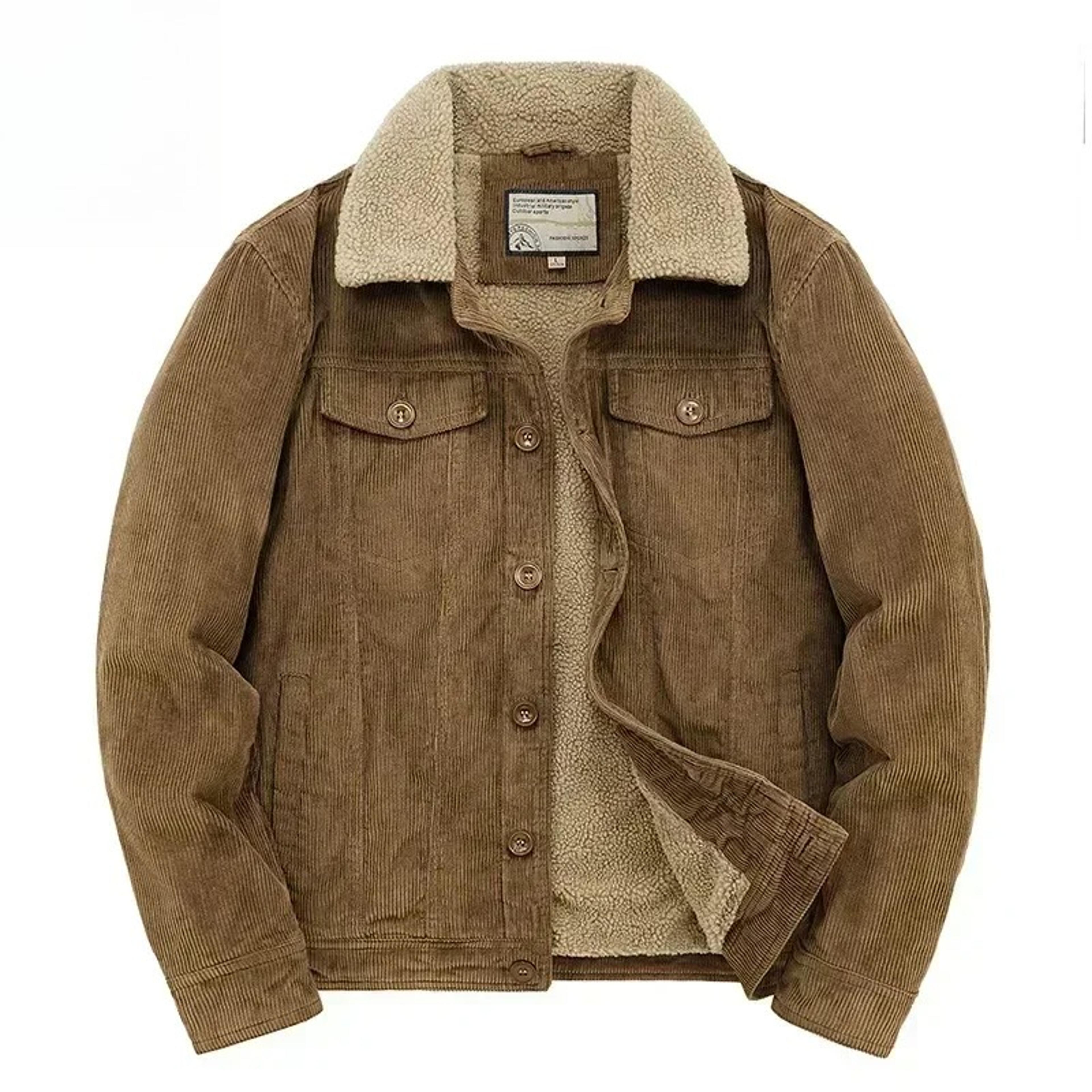 Mens Cotton Blend Winter Jacket With Stand Collar And Retro Loose Fit 4