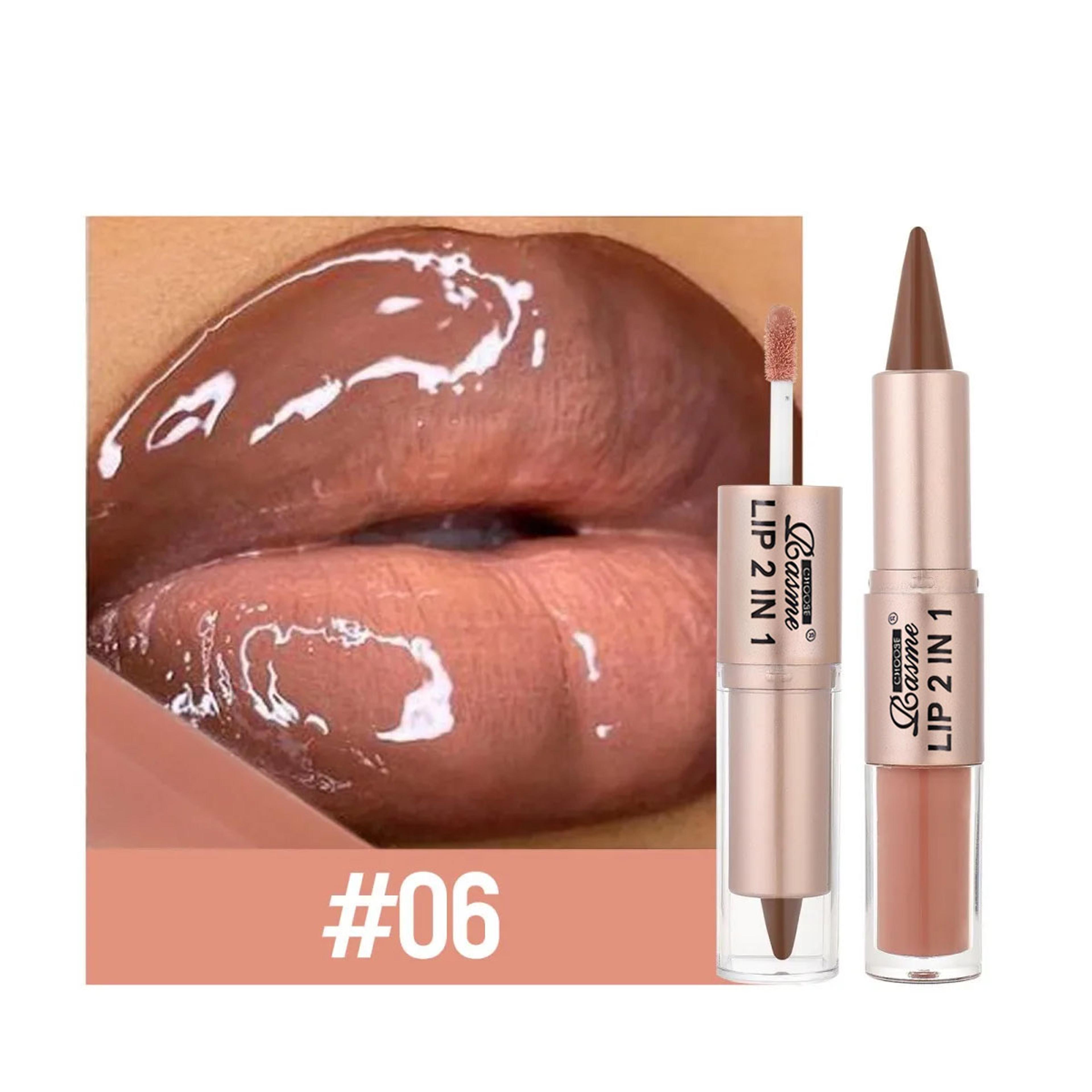 2in1 Lip Liner And Gloss Waterproof Matte Lip Contour With Mirror Shine 7