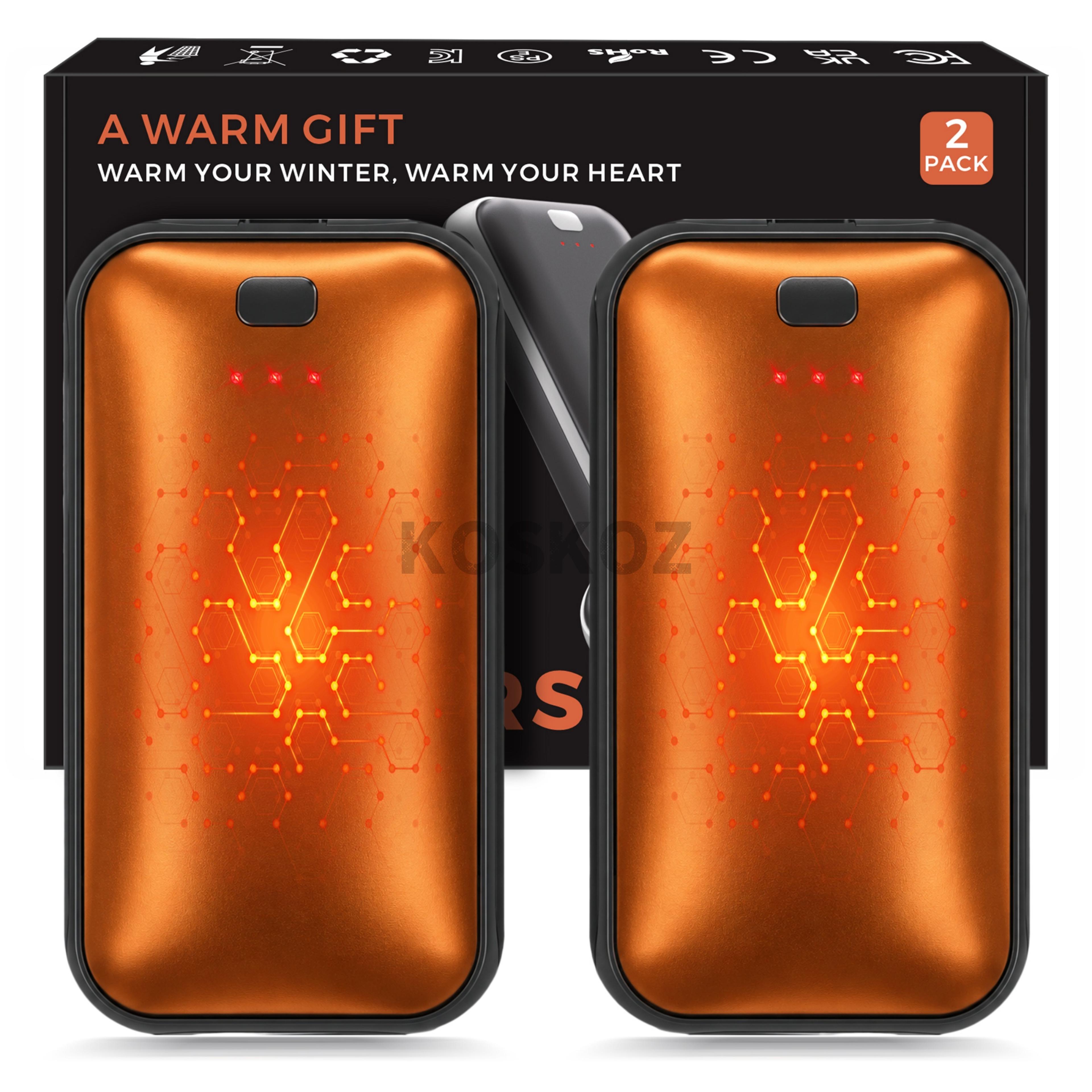 Rechargeable Electric Hand Warmers 2Pack With USBC Charging And 3 Heat Settings 7