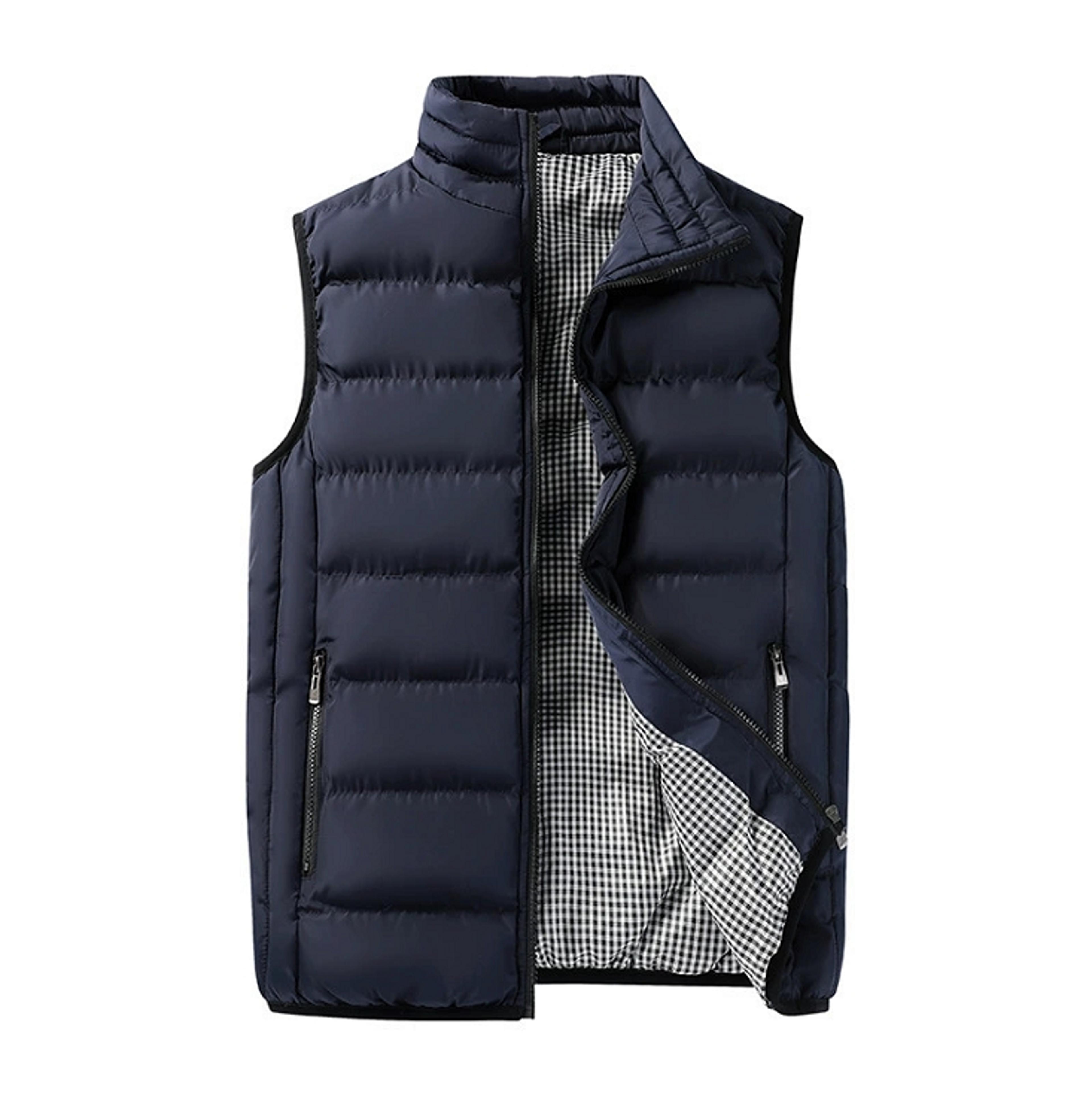 Mens Windproof Padded Vest With Zipper Closure And Casual Sleeveless Design 7