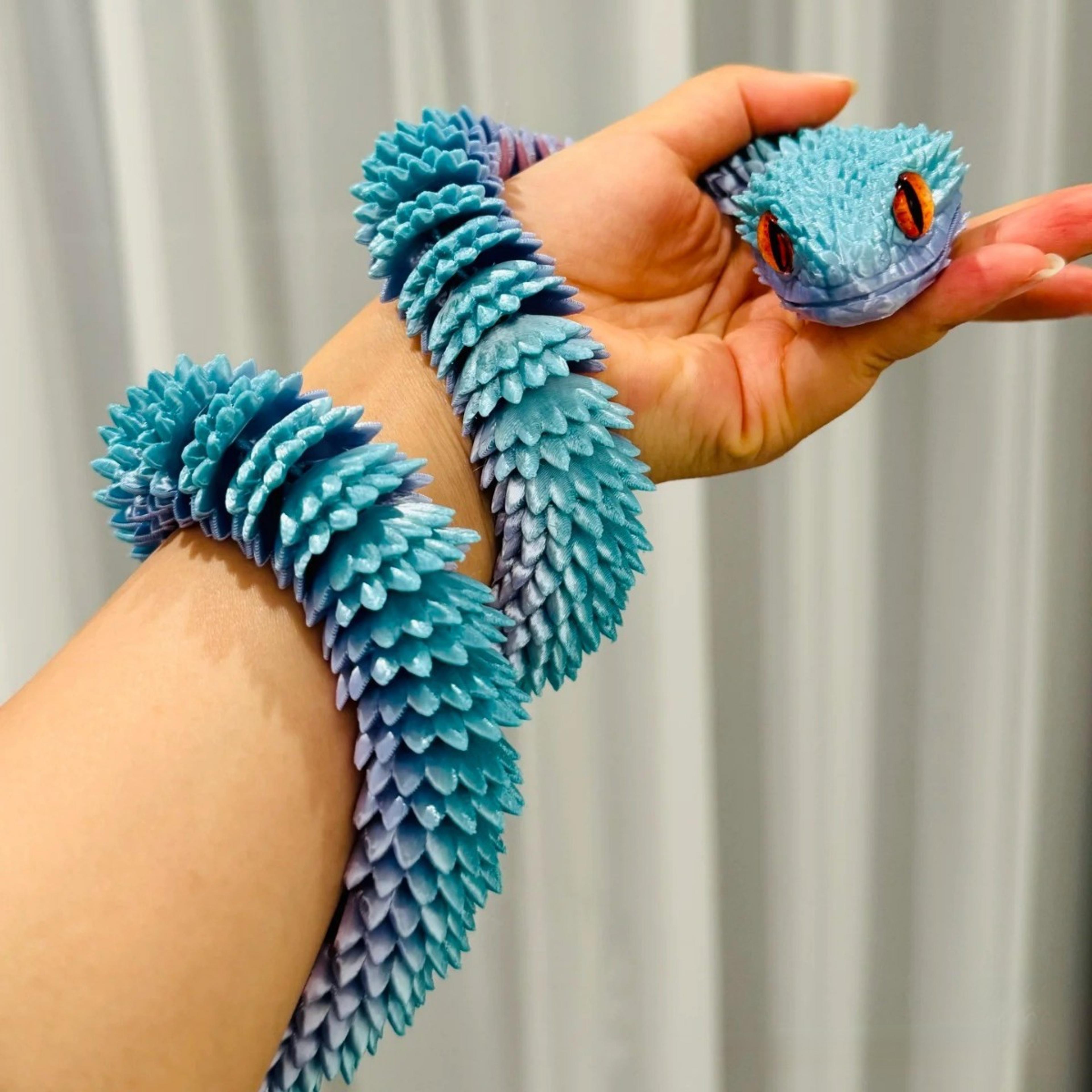 3D Printed Snake Fidget Toy With Movable Joints And Realistic Design 1