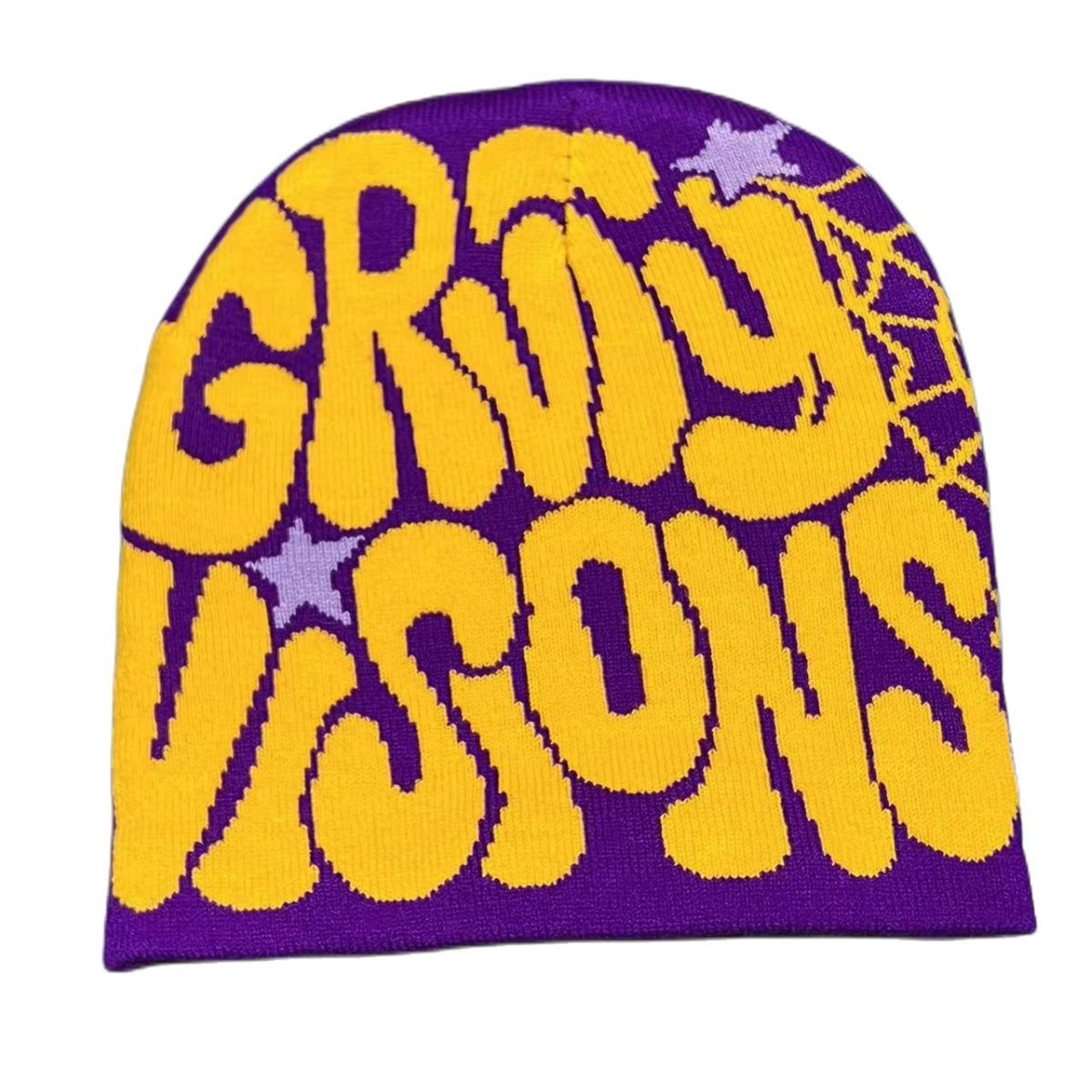 Unisex Y2K Knit Beanie Hat With Graphic Print For Winter 3