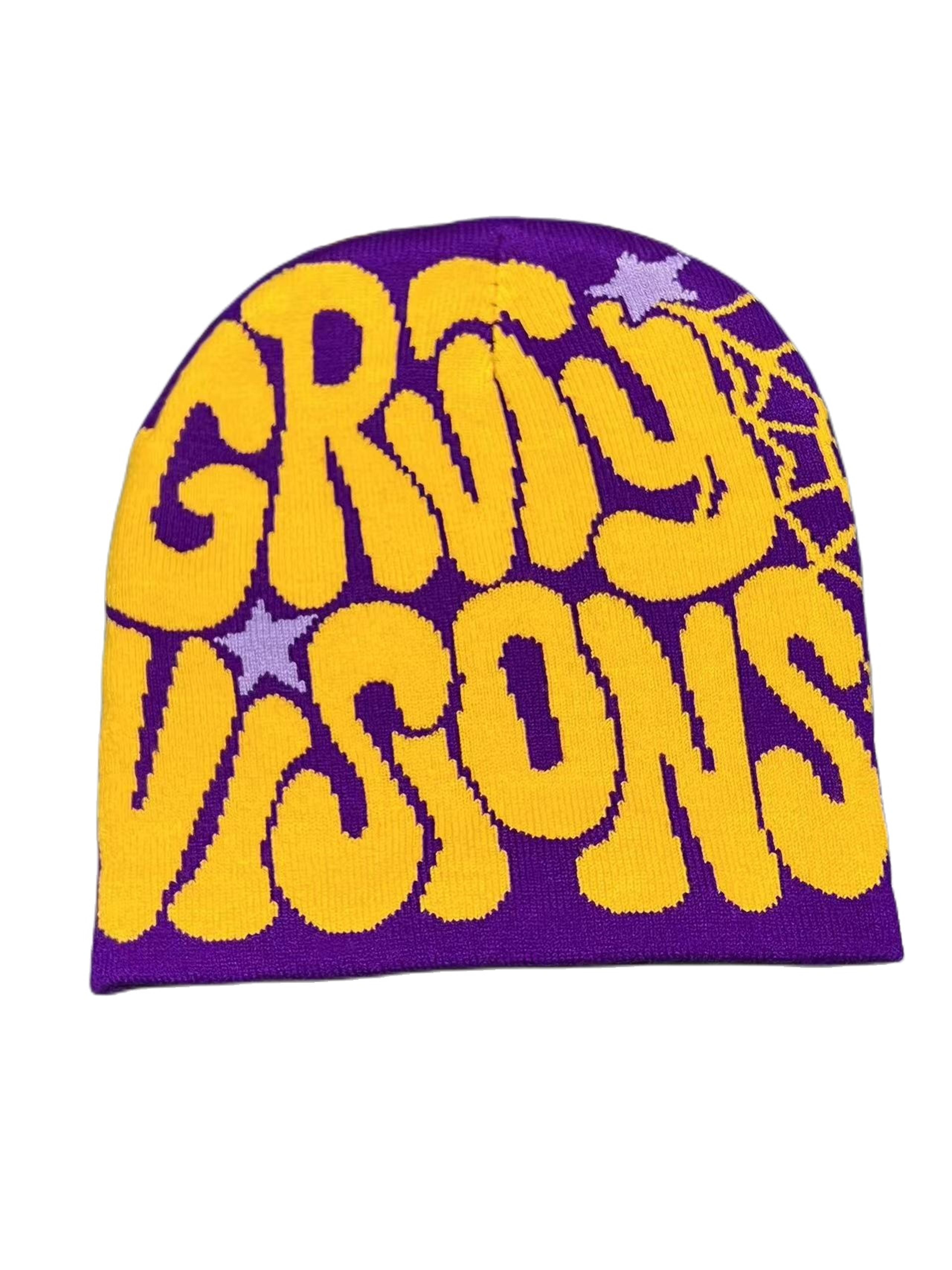 Unisex Y2K Knit Beanie Hat With Graphic Print For Winter 5