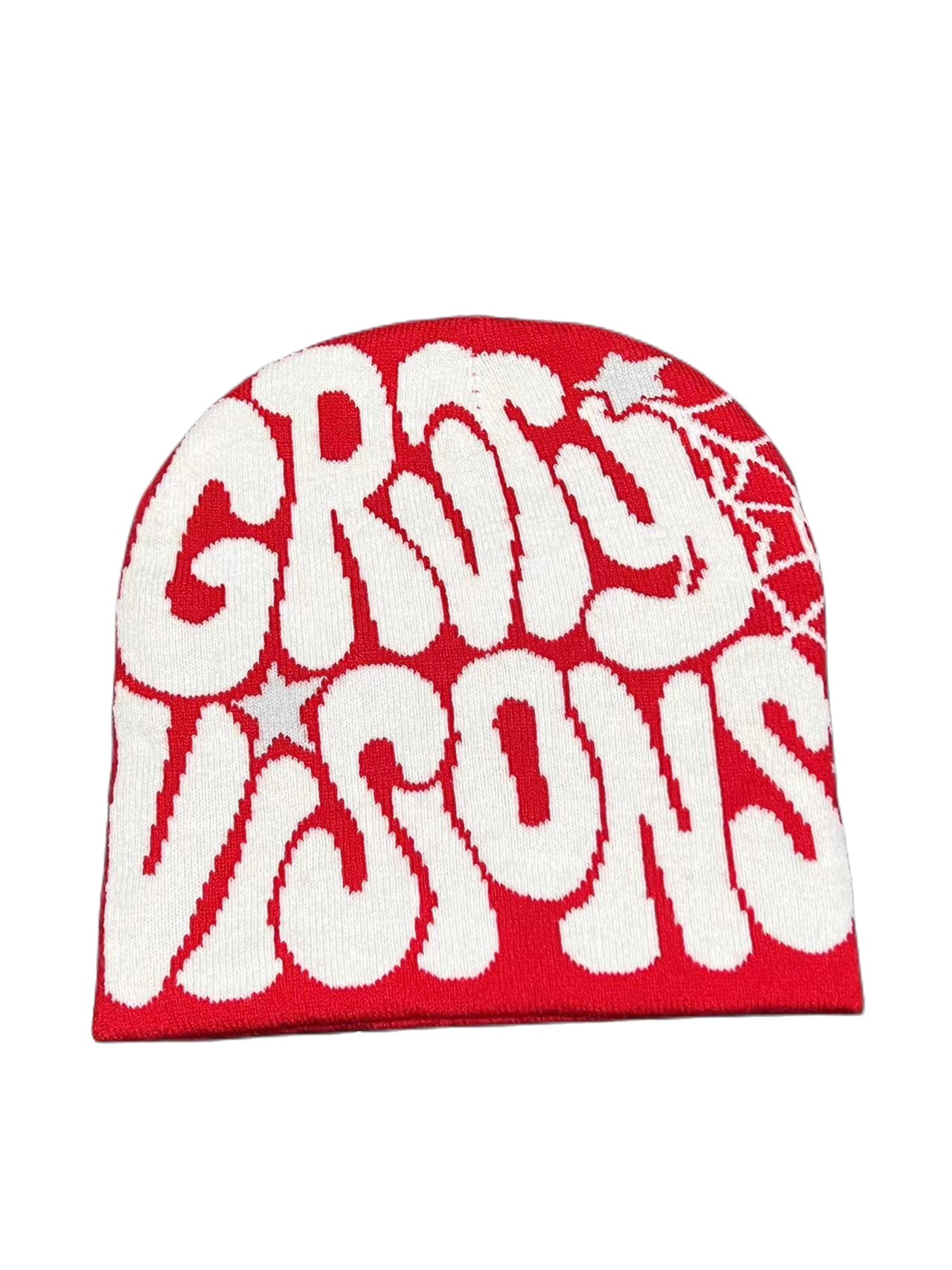 Unisex Y2K Knit Beanie Hat With Graphic Print For Winter 8