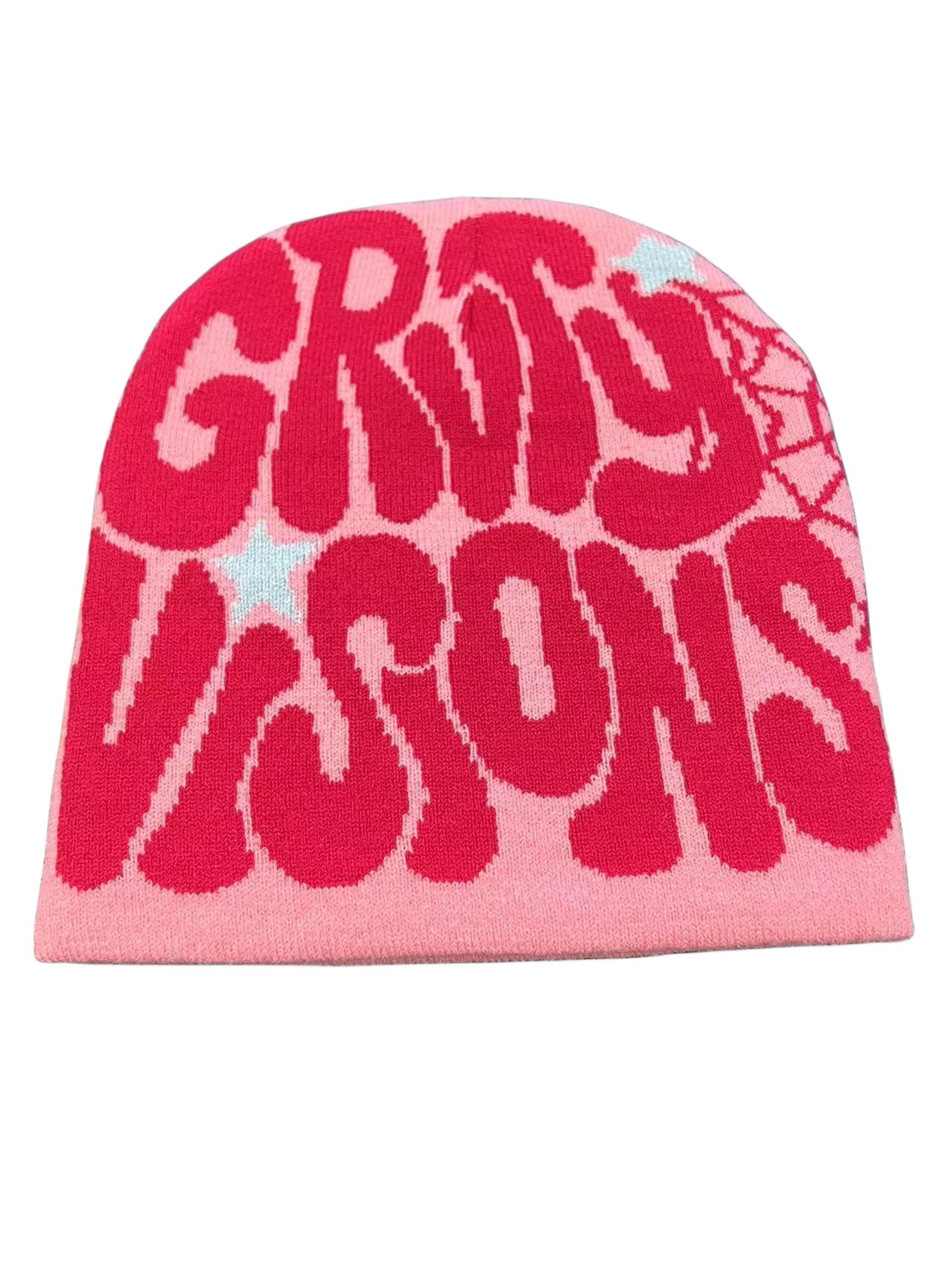 Unisex Y2K Knit Beanie Hat With Graphic Print For Winter 12
