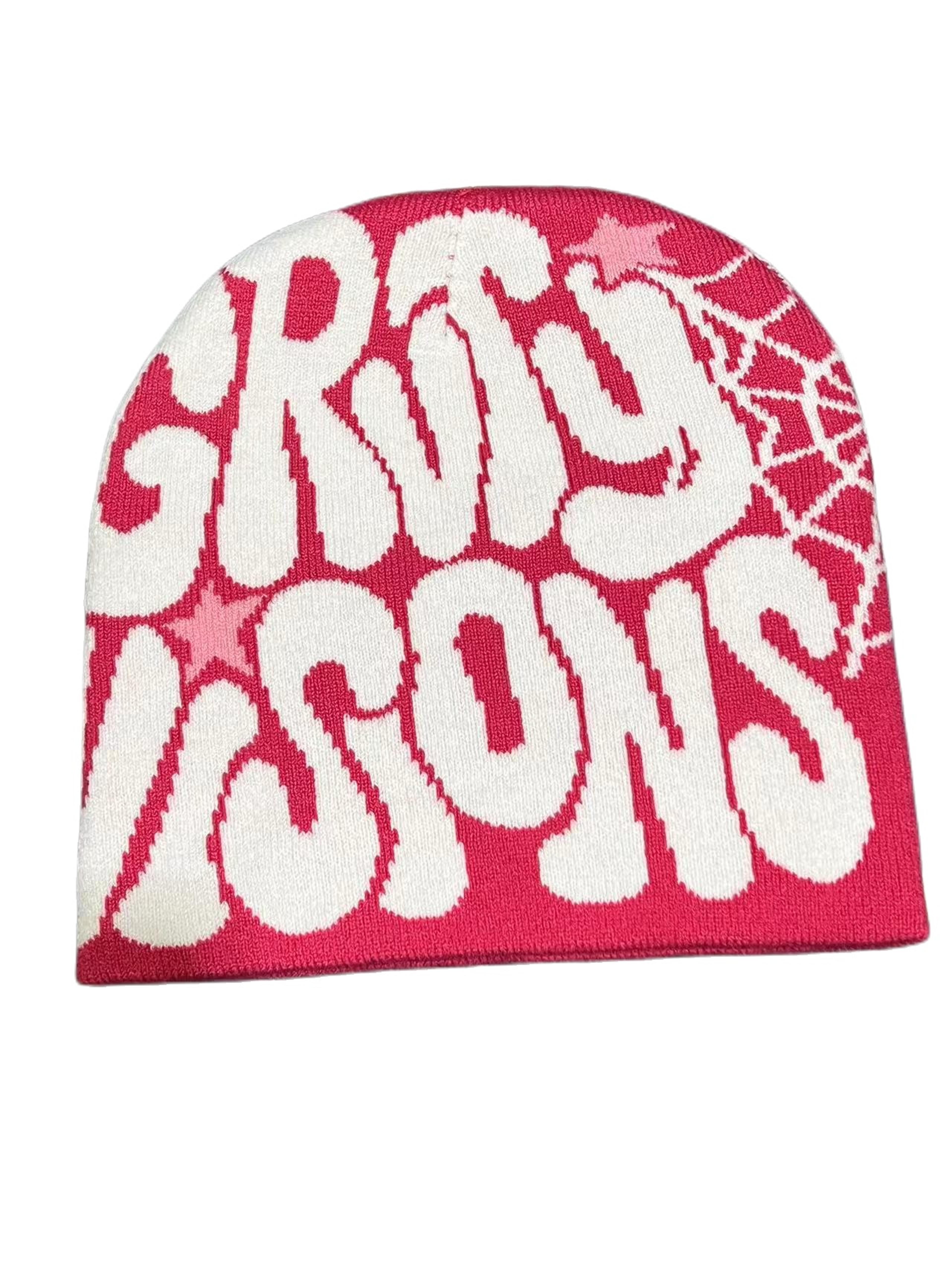 Unisex Y2K Knit Beanie Hat With Graphic Print For Winter 13