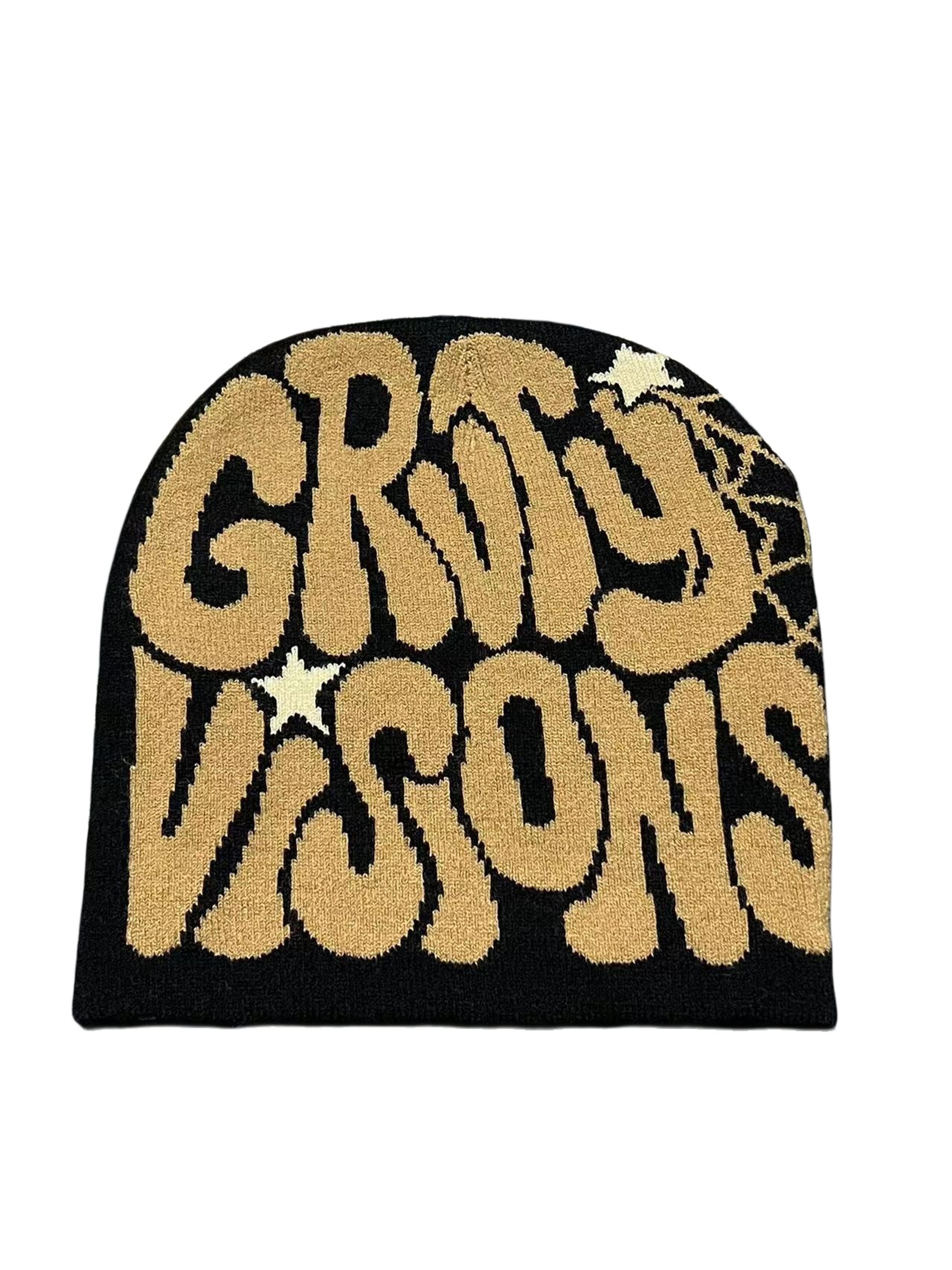 Unisex Y2K Knit Beanie Hat With Graphic Print For Winter 17