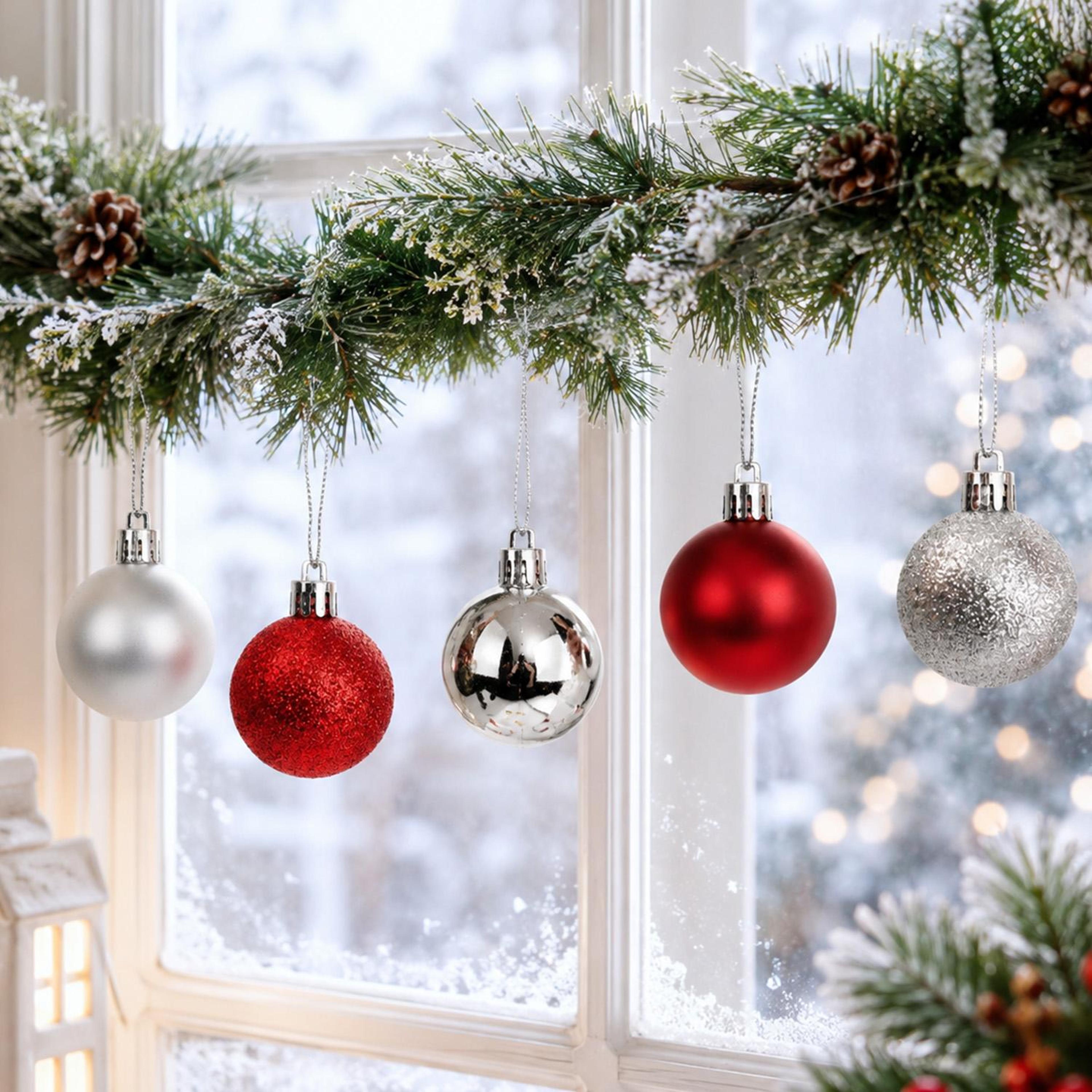 Mini Christmas Ball Ornaments With Glitter Matte And Glossy Finishes 6