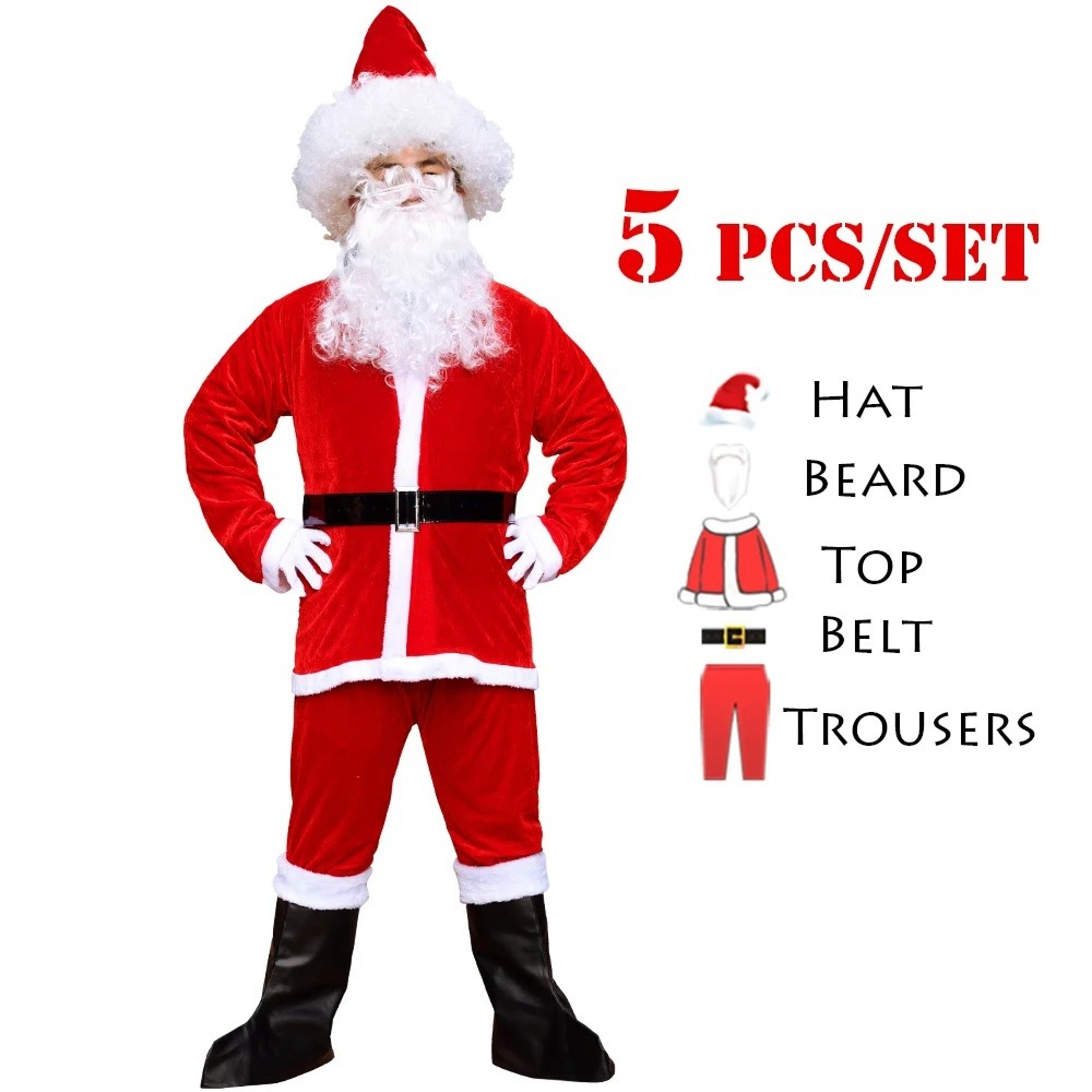 adult santa claus christmas costume set for holiday parties and cosplay