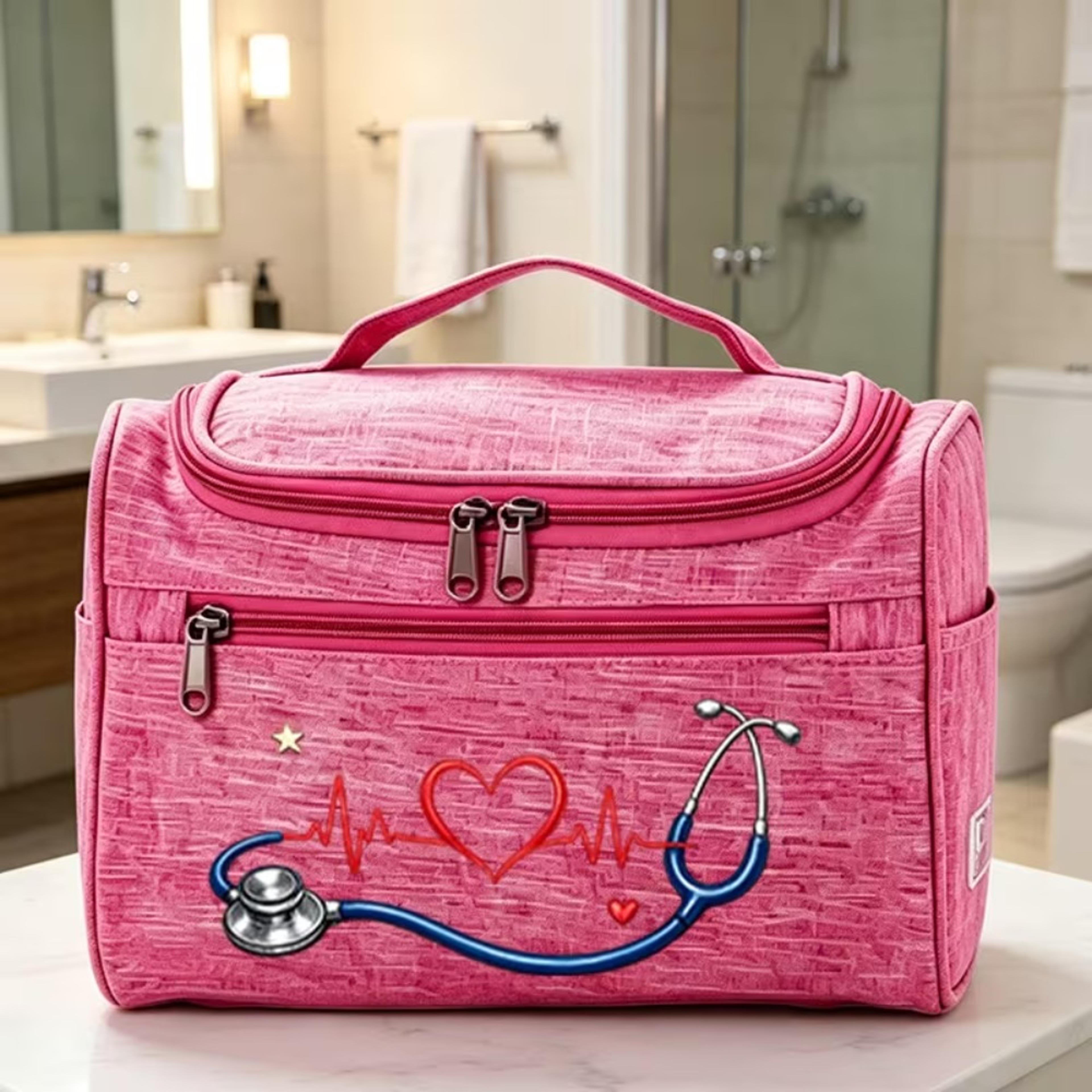 Medical Storage Bag With Stethoscope ECG Print And MultiPocket Organizer 5