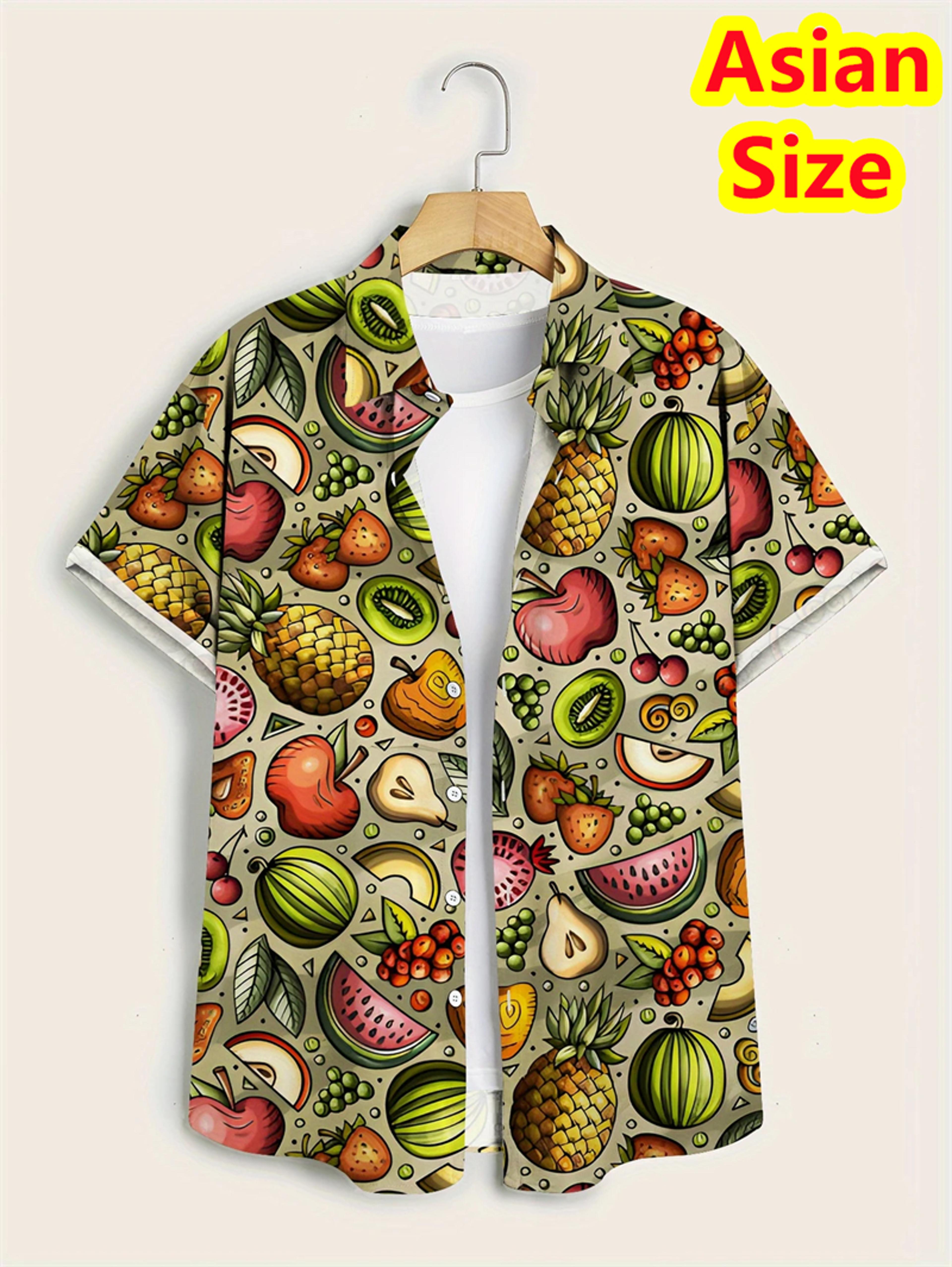 Mens Hawaiian Shirt With 3D Banana And Pineapple Print Short Sleeves 10