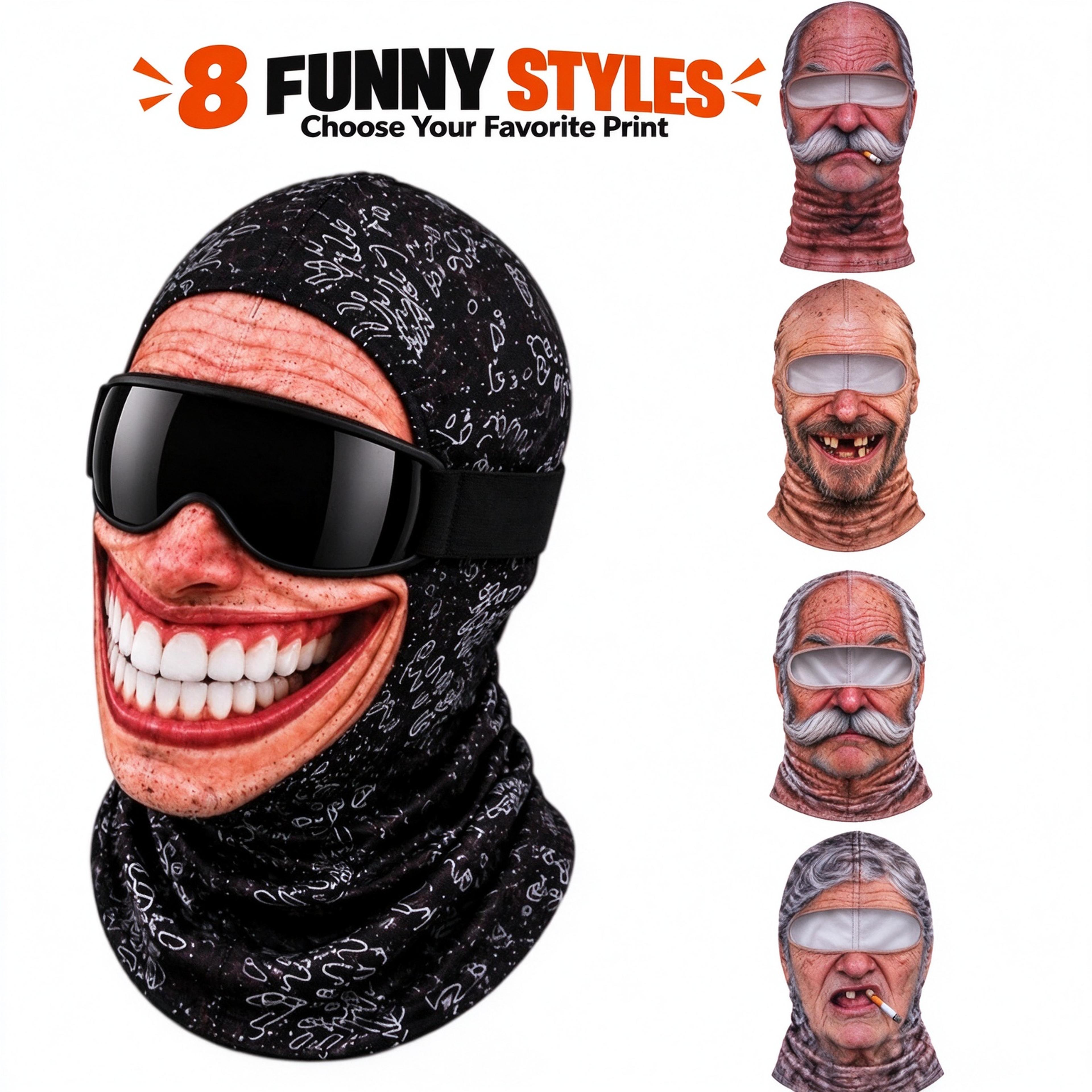 3D Funny Ski Mask Windproof Balaclava Full Face Cover For Winter And Halloween 1