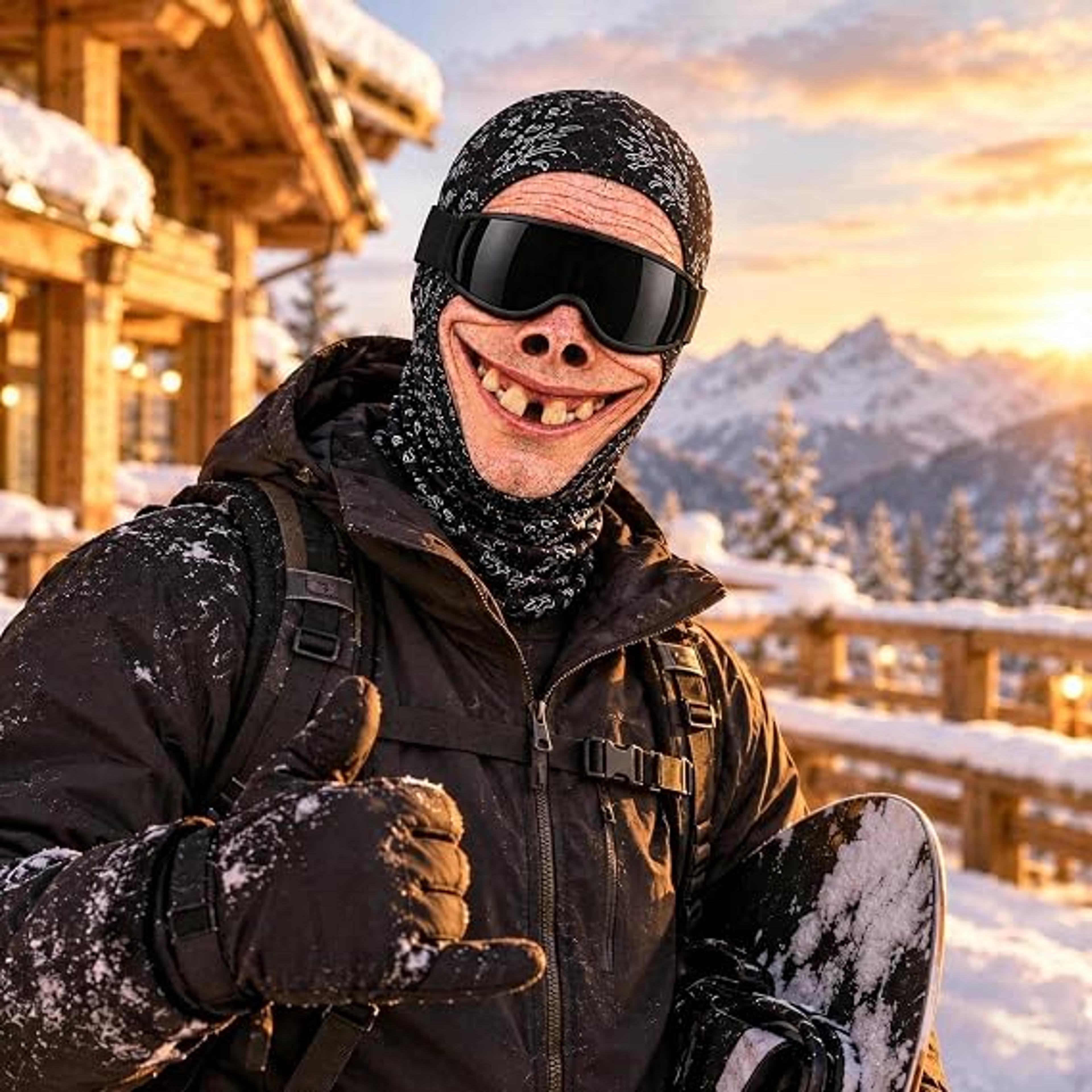 3D Funny Ski Mask Windproof Balaclava Full Face Cover For Winter And Halloween 4
