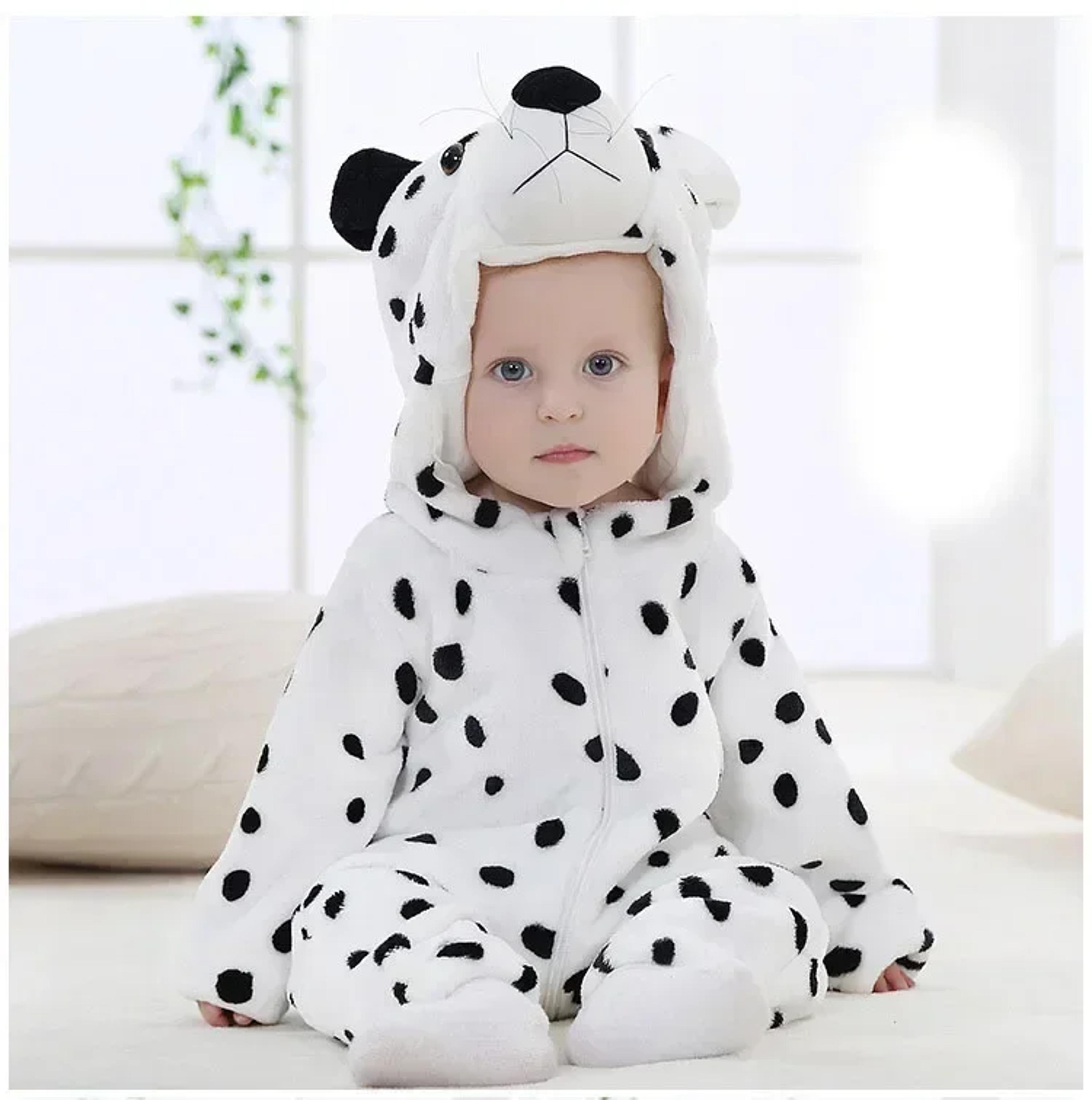 Baby Animal Costume Romper With Hooded Flannel Design And Zipper Closure 11