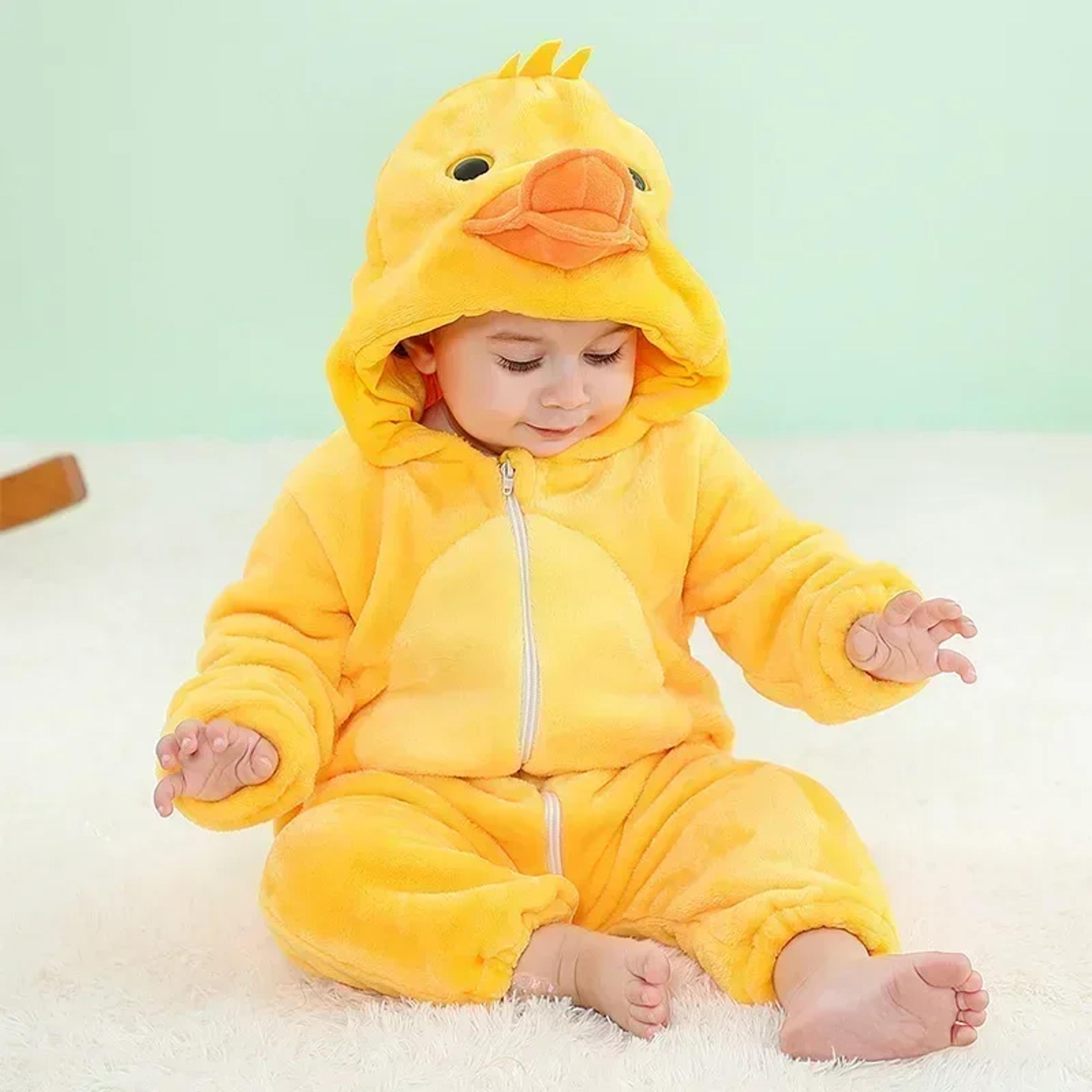 Baby Animal Costume Romper With Hooded Flannel Design And Zipper Closure 20