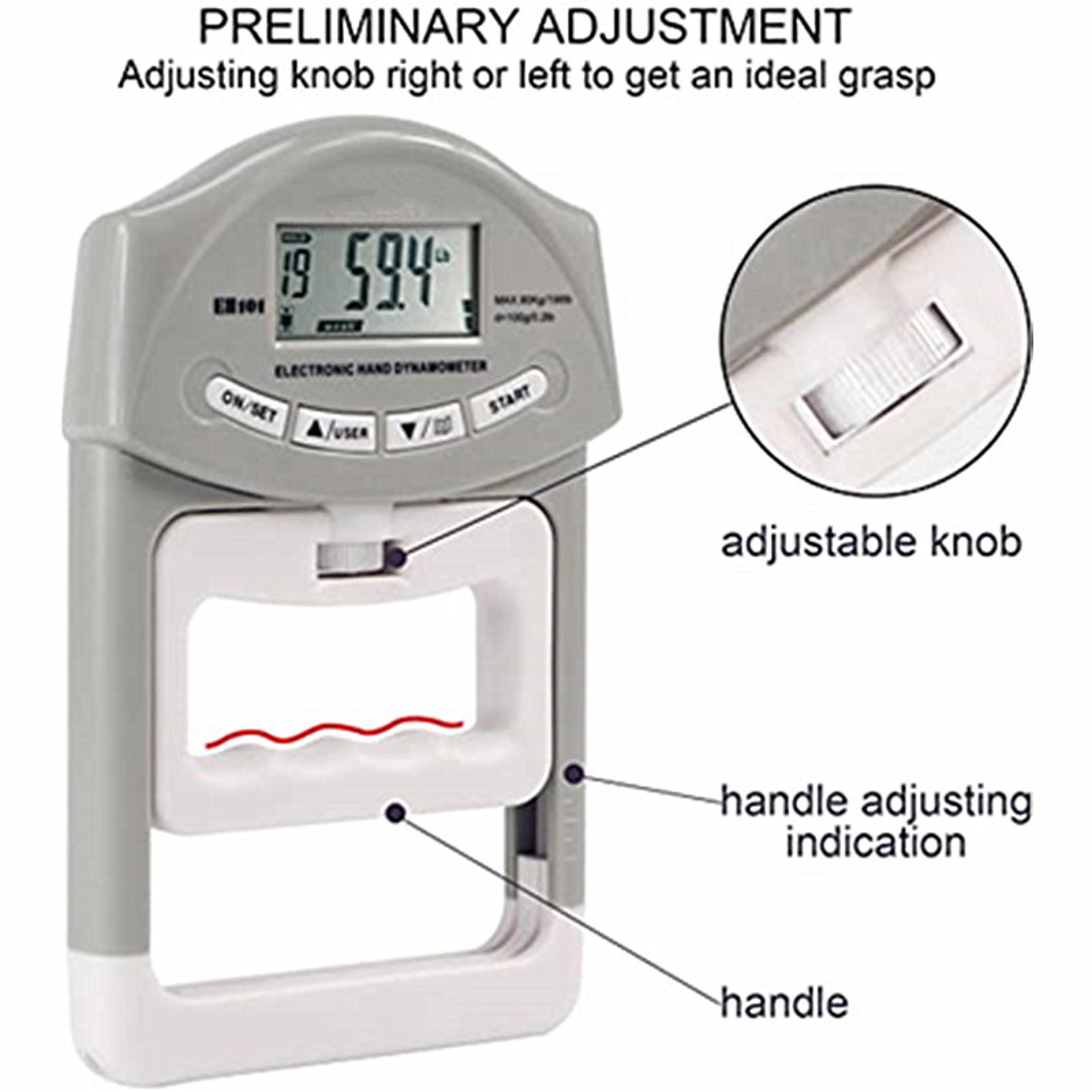 Digital Hand Dynamometer Grip Strength Meter With LCD Display 198 Lb Capacity 3