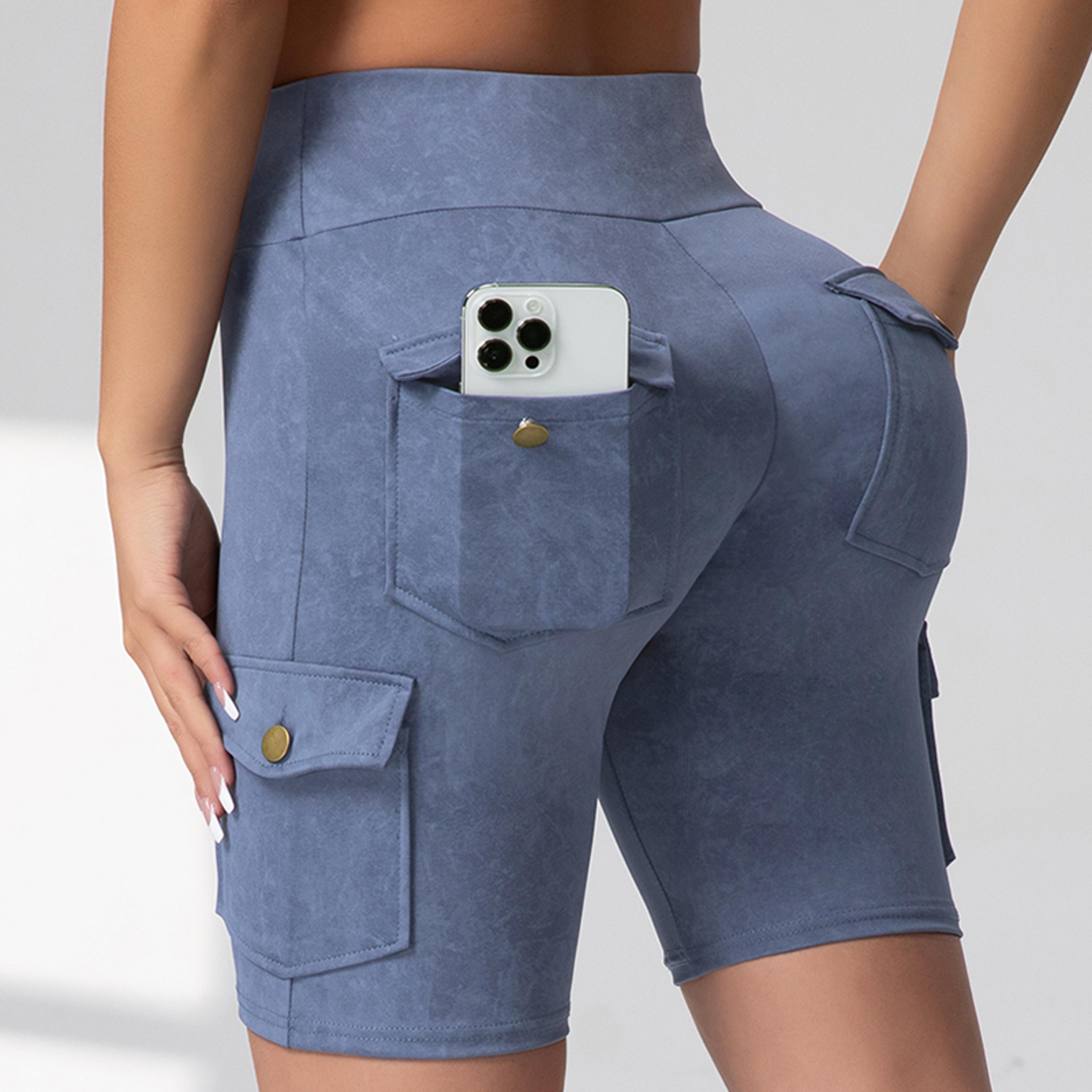 Womens HighStretch ButtLifting Leggings With Washed Print And Pockets 9