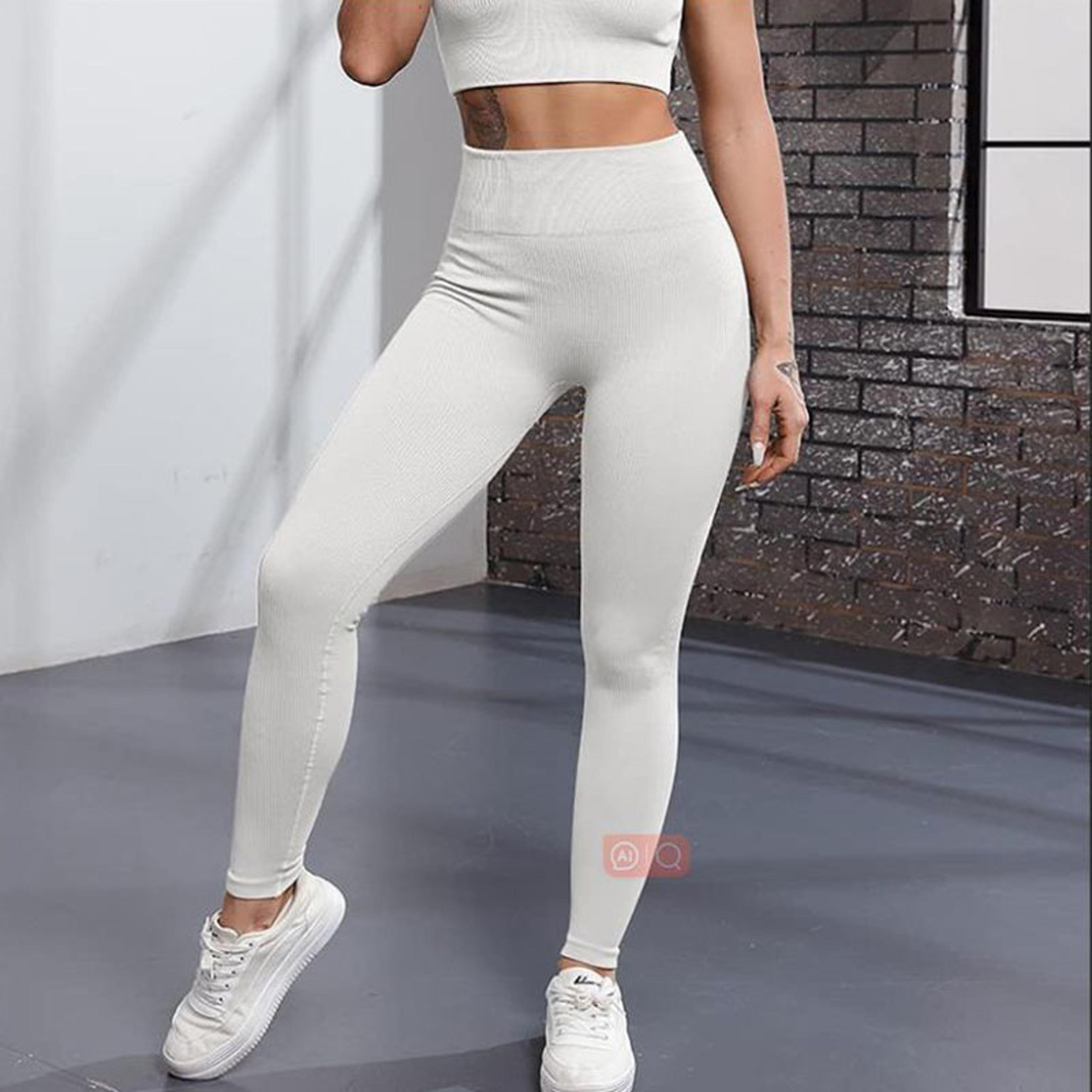 Womens High Waisted Seamless Knit Leggings With Booty Lifting Design 3