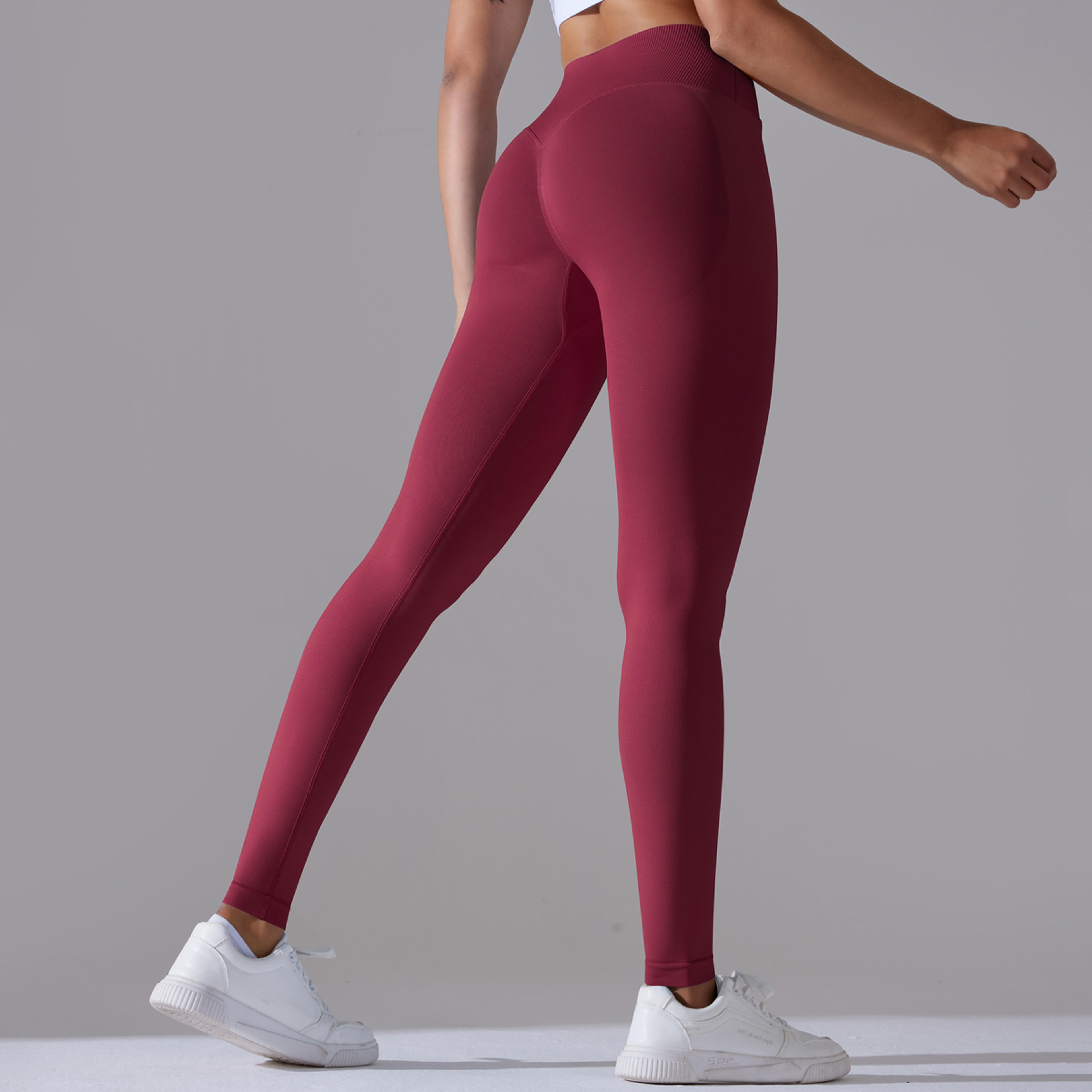 Womens Seamless High Waist Yoga Leggings With Crossover Waistband And ButtLifting Design 2