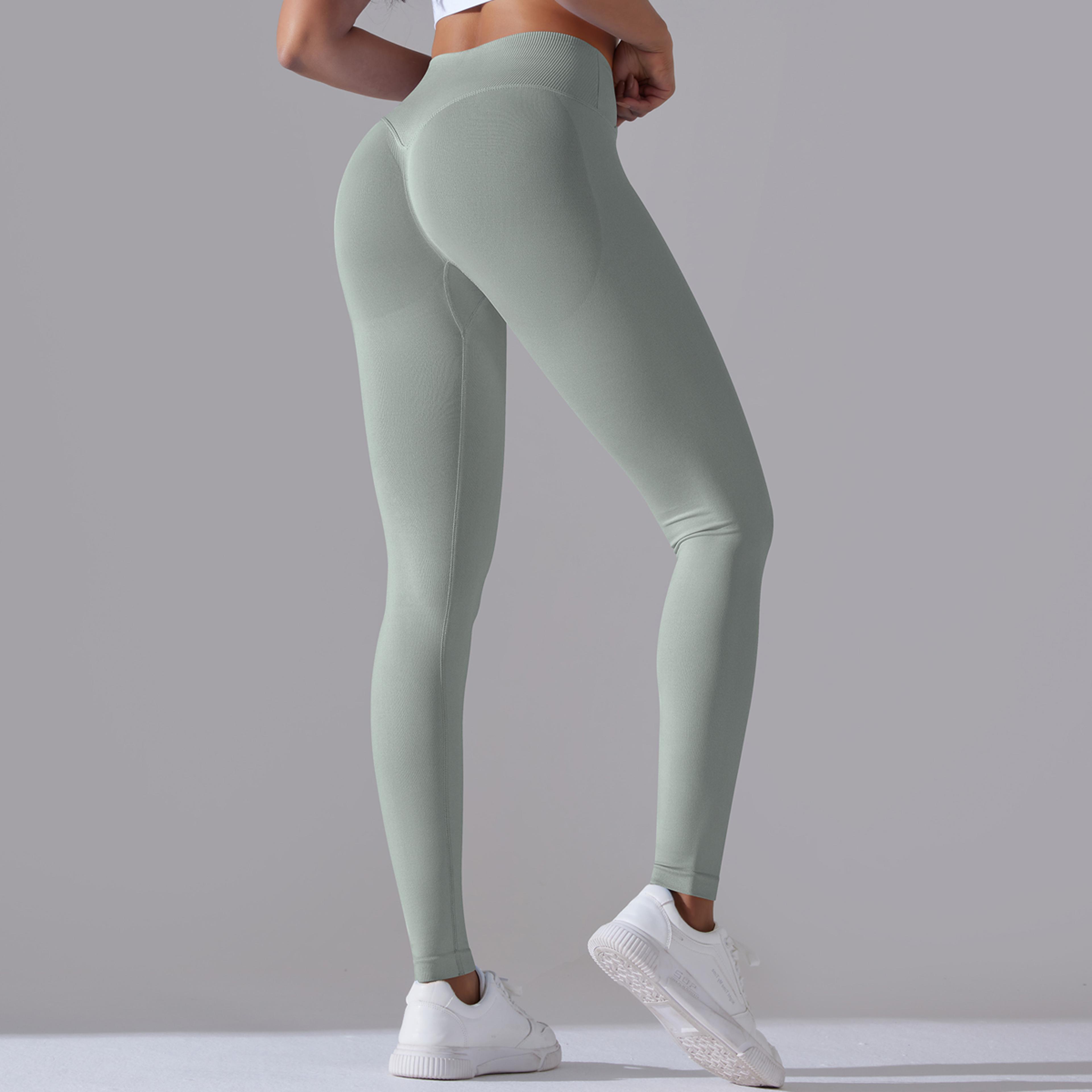 Womens Seamless High Waist Yoga Leggings With Crossover Waistband And ButtLifting Design 6