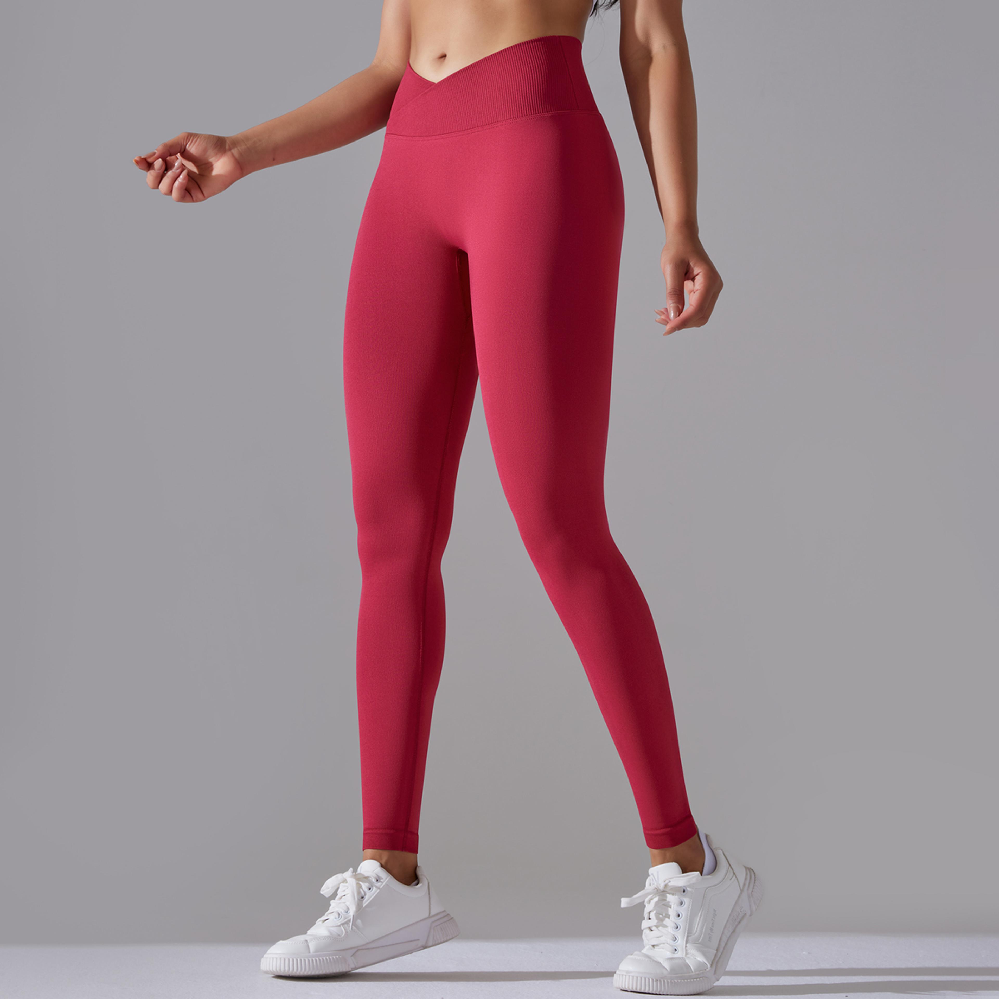 Womens Seamless High Waist Yoga Leggings With Crossover Waistband And ButtLifting Design 14